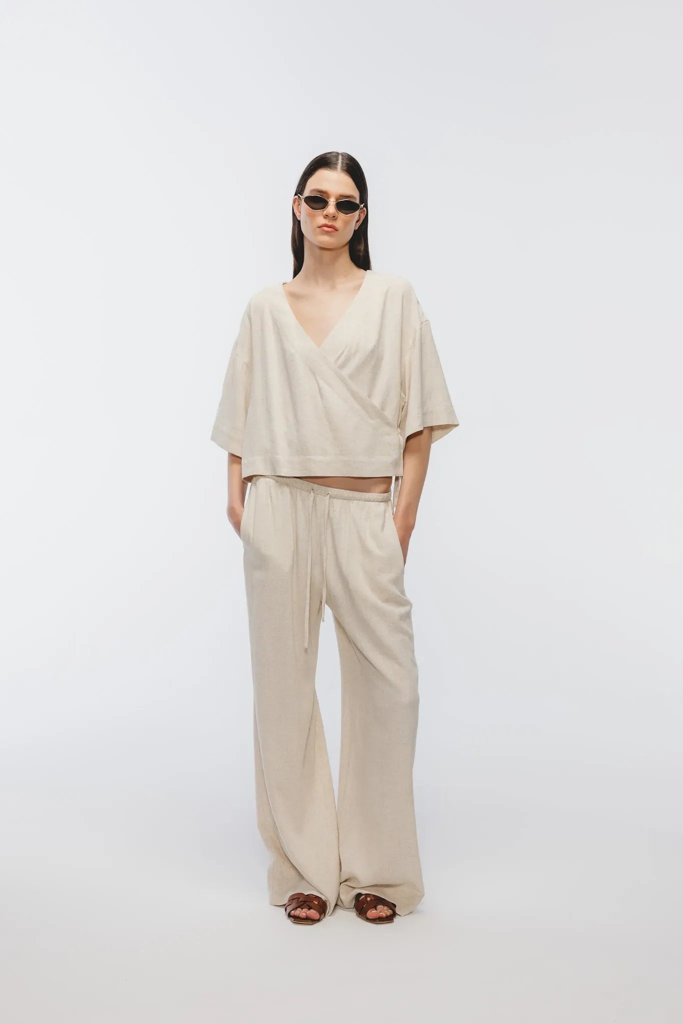 Spodnie Vayana Beżowy Melanż