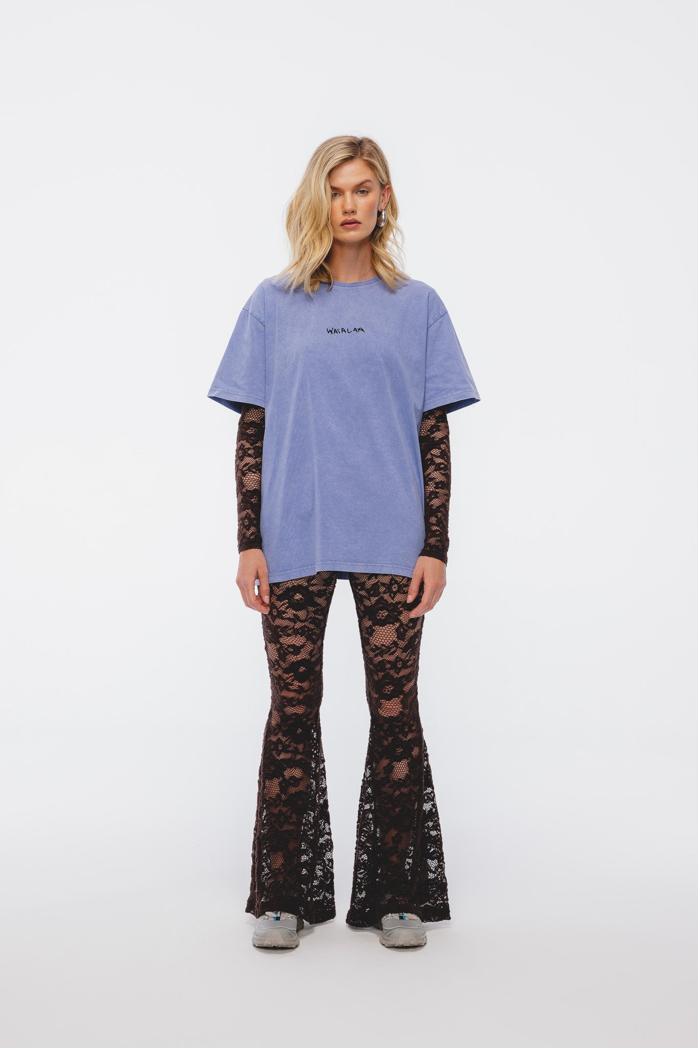 T-shirt Dru Vintage Print Sprany Jagodowy