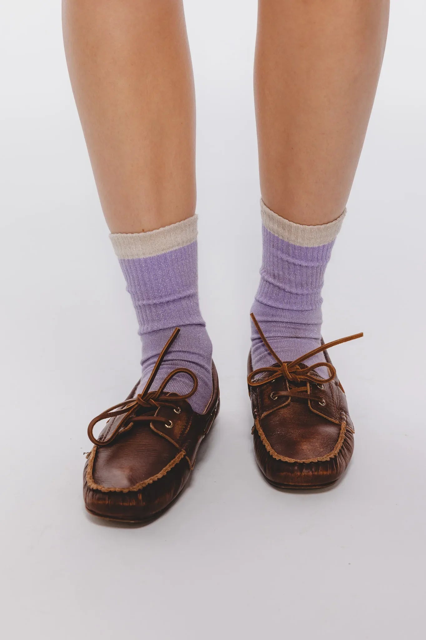 Skarpetki Brydzia Lurex Lawendowy