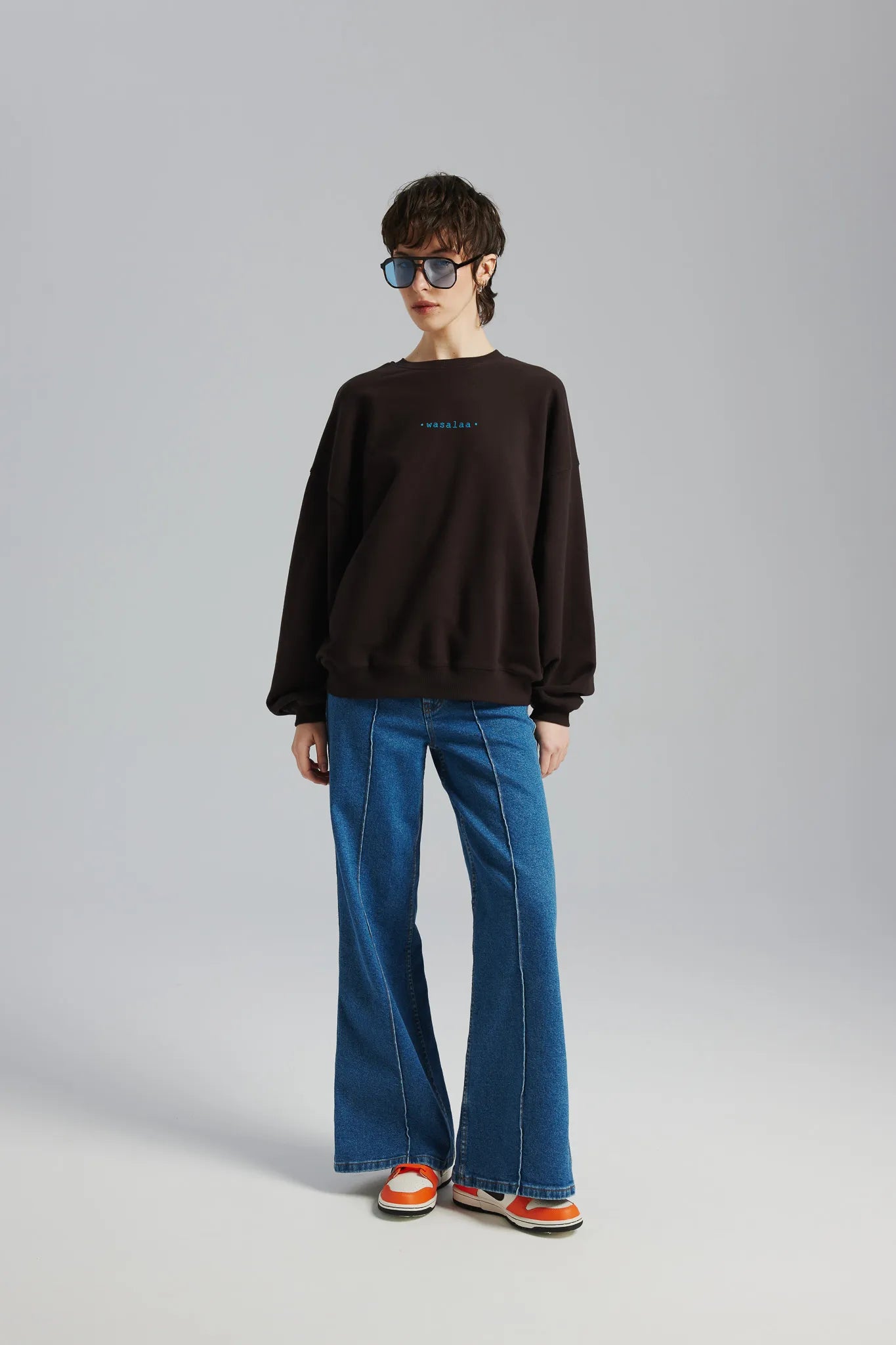 Bluza unisex Manuela Print Gorzka Czekolada