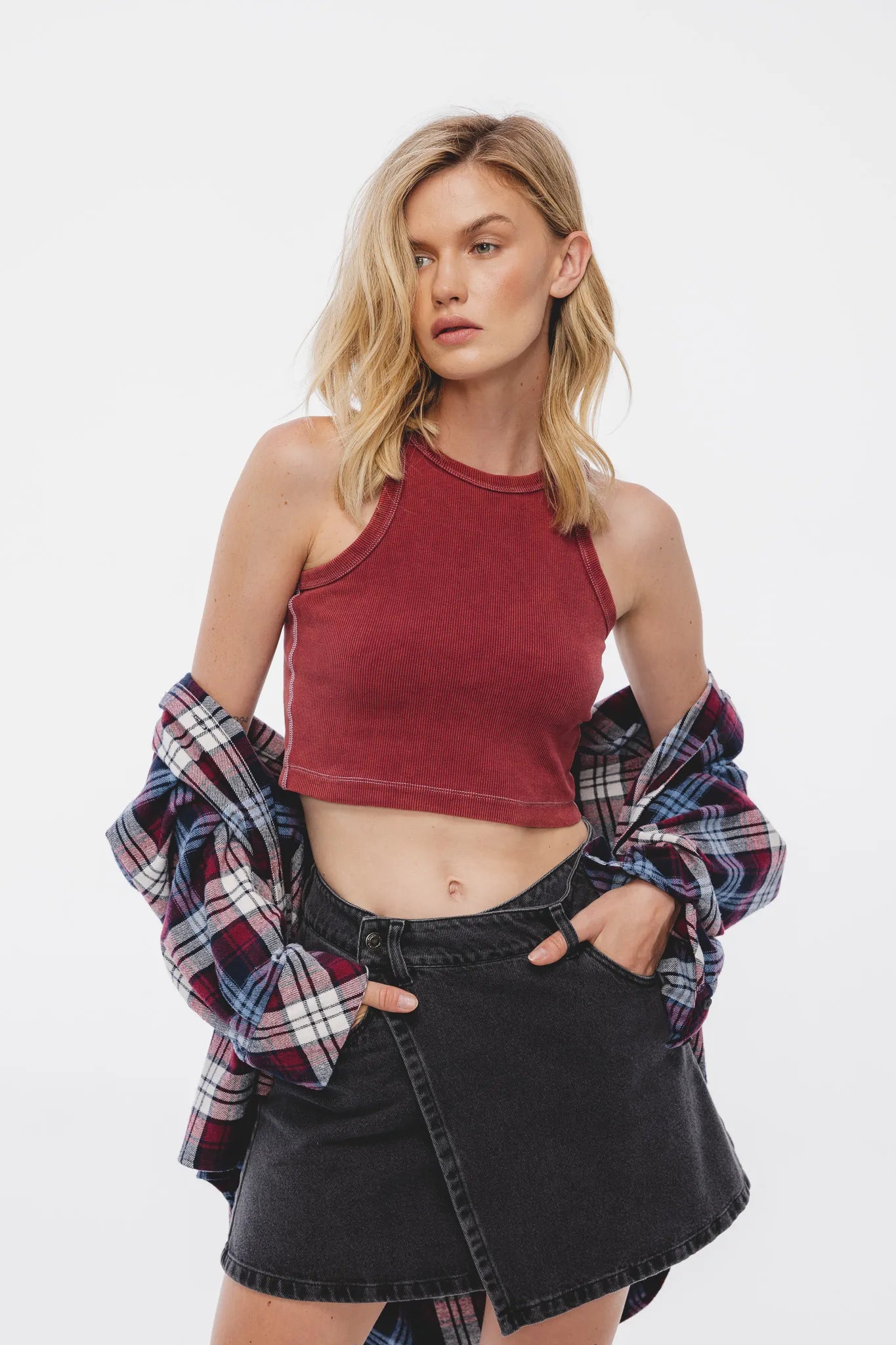 Top Ilia Vintage Sprany Truskawkowy