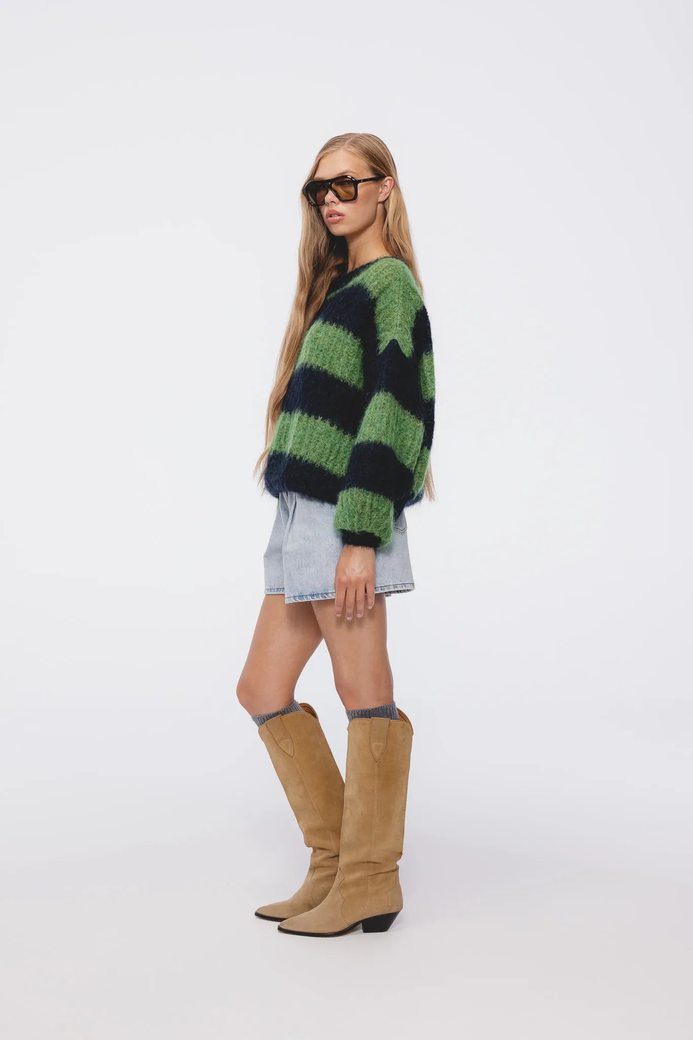 Sweter Narcyza Granatowy-Zielony