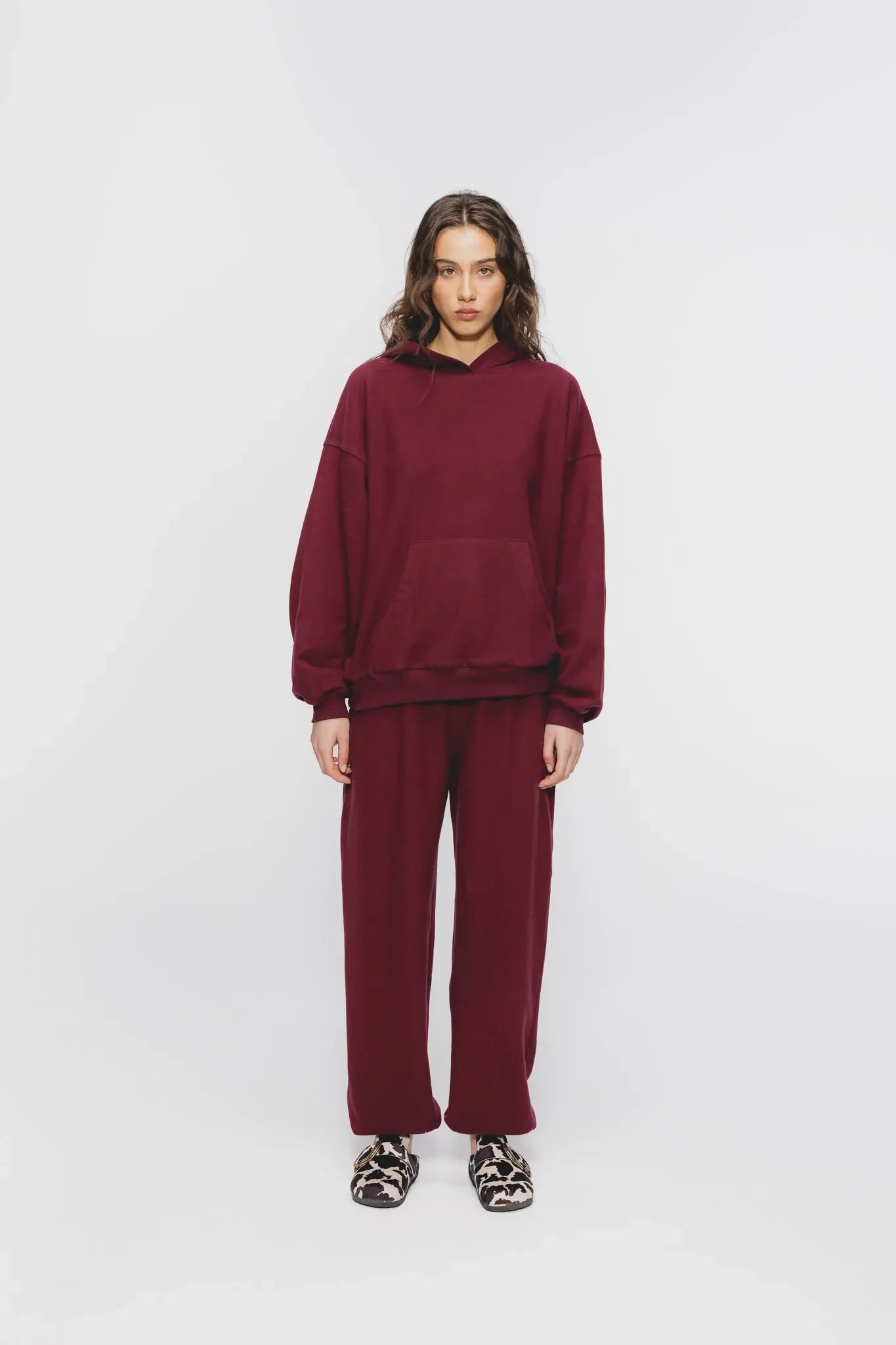 Spodnie Andy Bordowy