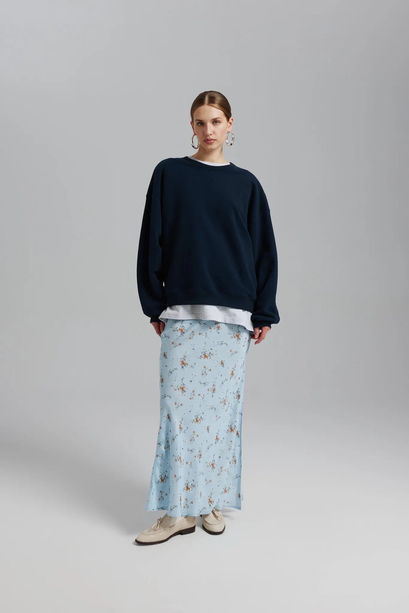 Spódnica Sami Print Jasny Błękitny