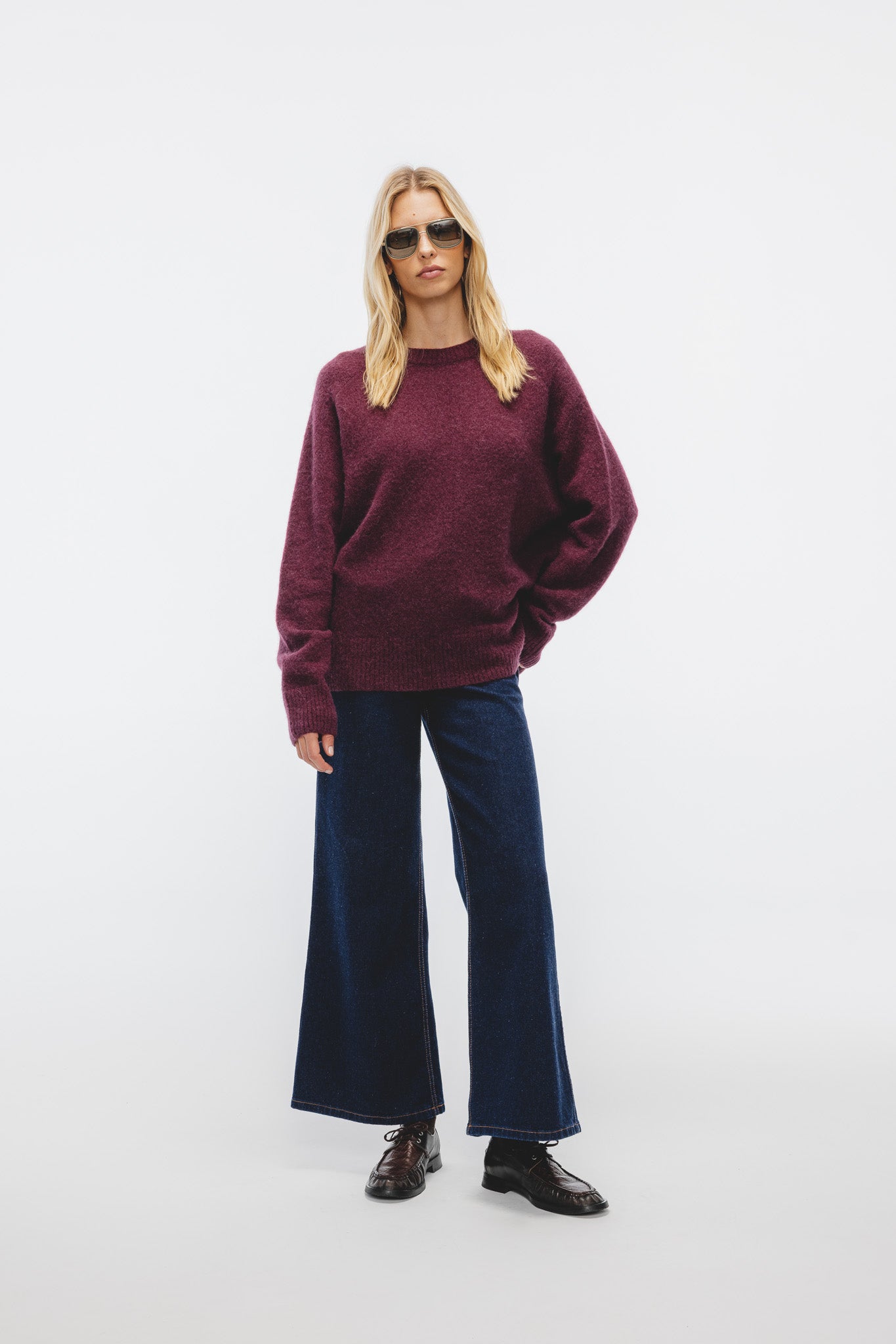 Sweter Mirka Bakłażanowy