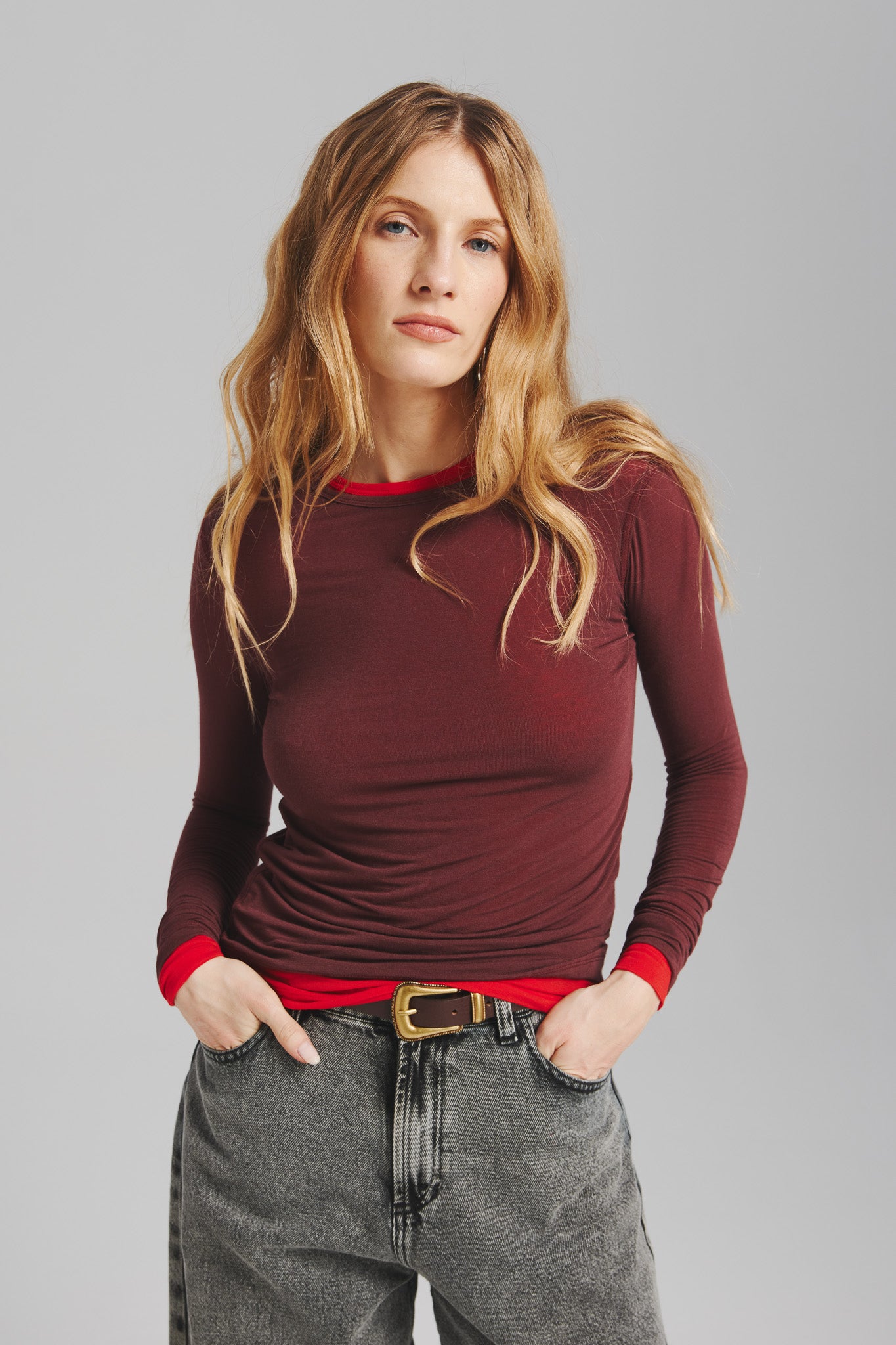 Longsleeve Hortensja Czerwony