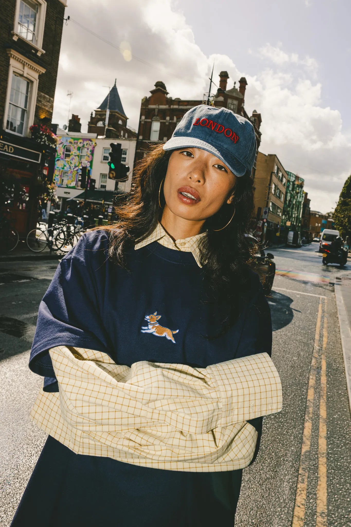 T-shirt Dru Haft Granatowy