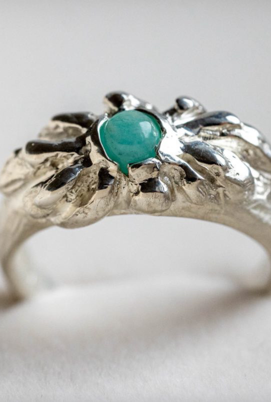 Pierścionek Oplotka Srebrny Amazonit