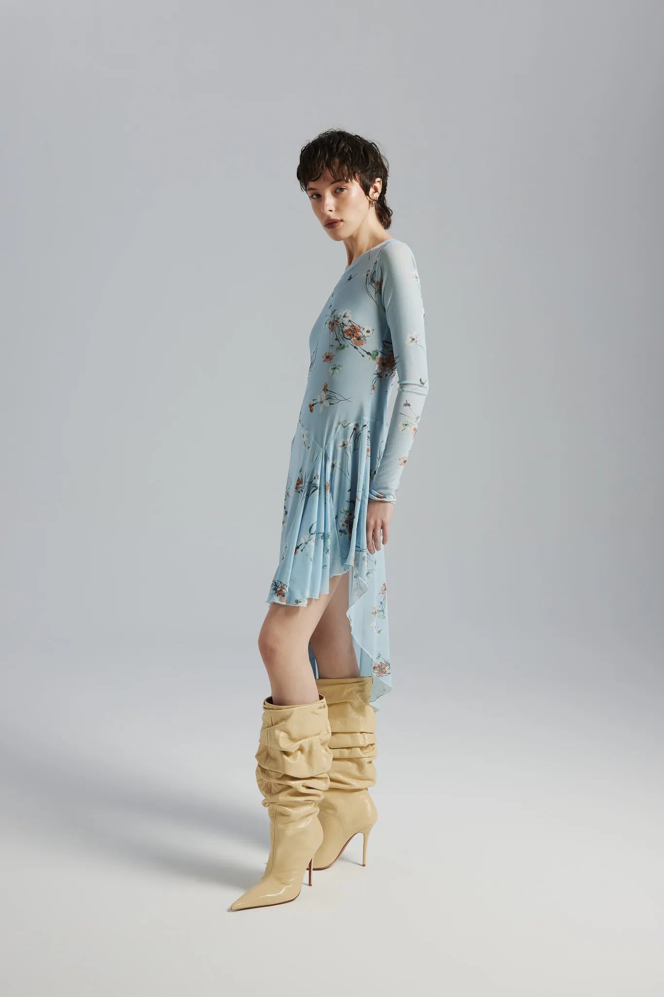 Sukienka Tessa Print Jasny Błękitny