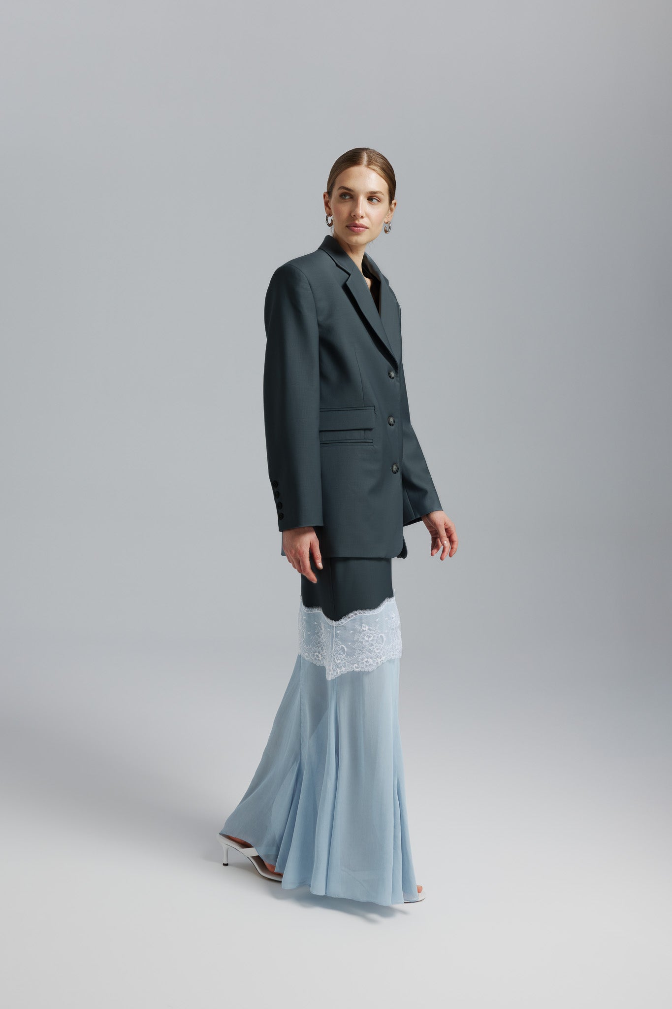 Spódnica Aziza Lace Stalowy