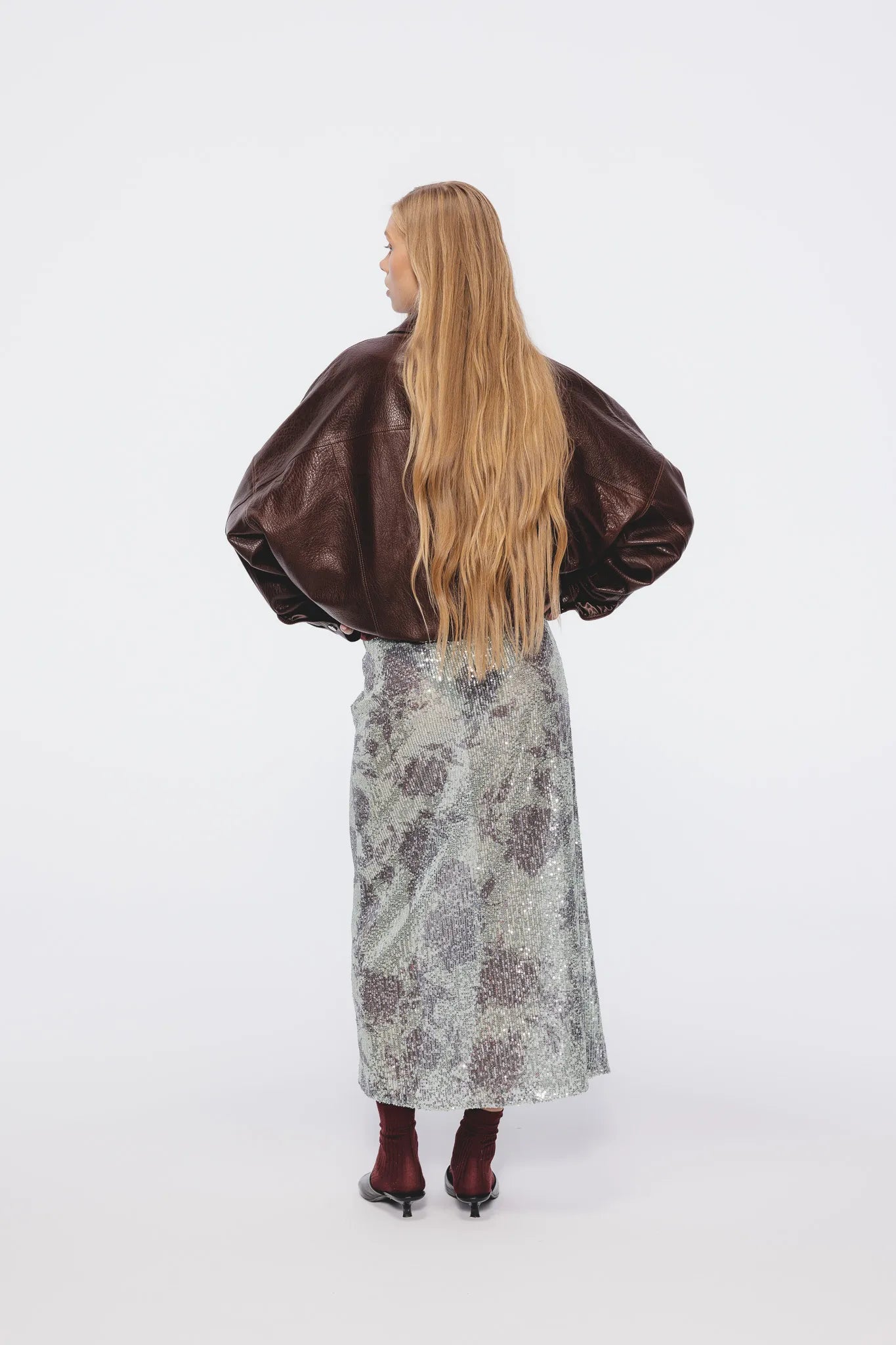 Spódnica cekinowa Stella Pistacjowy