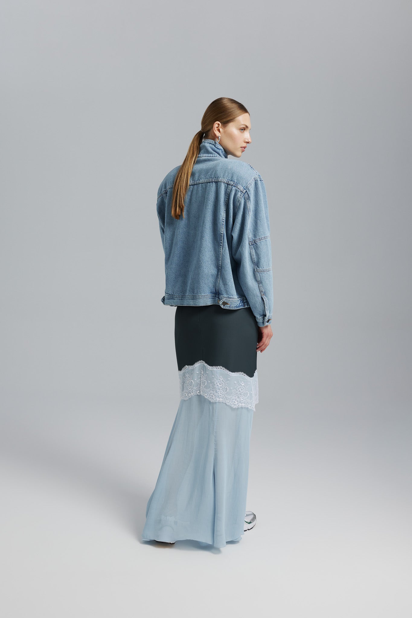 Spódnica Aziza Lace Stalowy