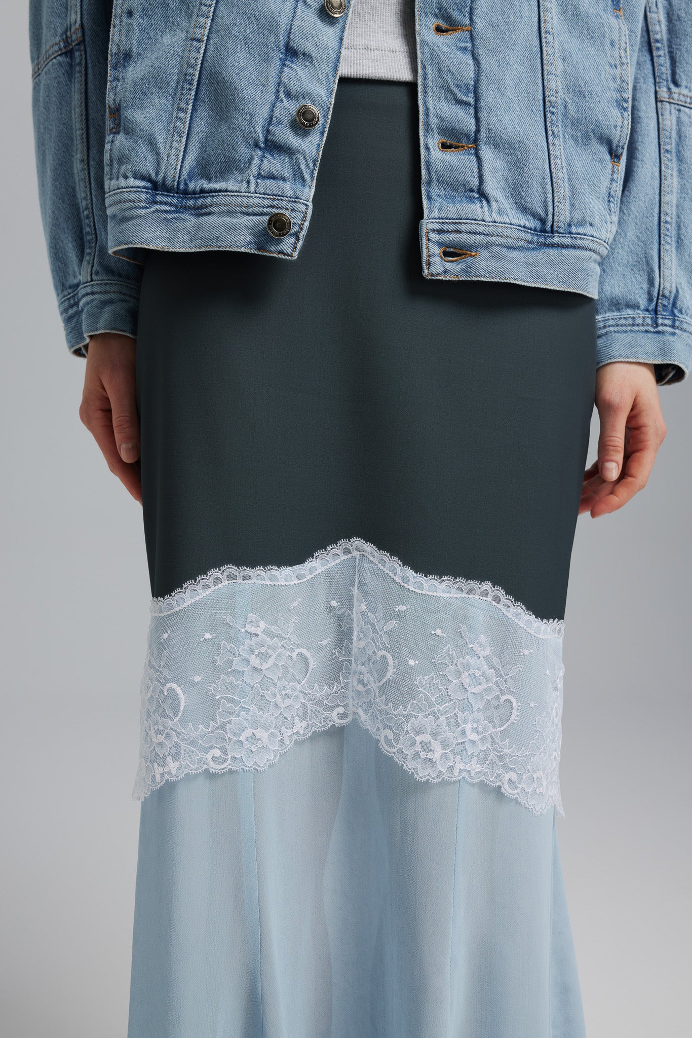 Spódnica Aziza Lace Stalowy