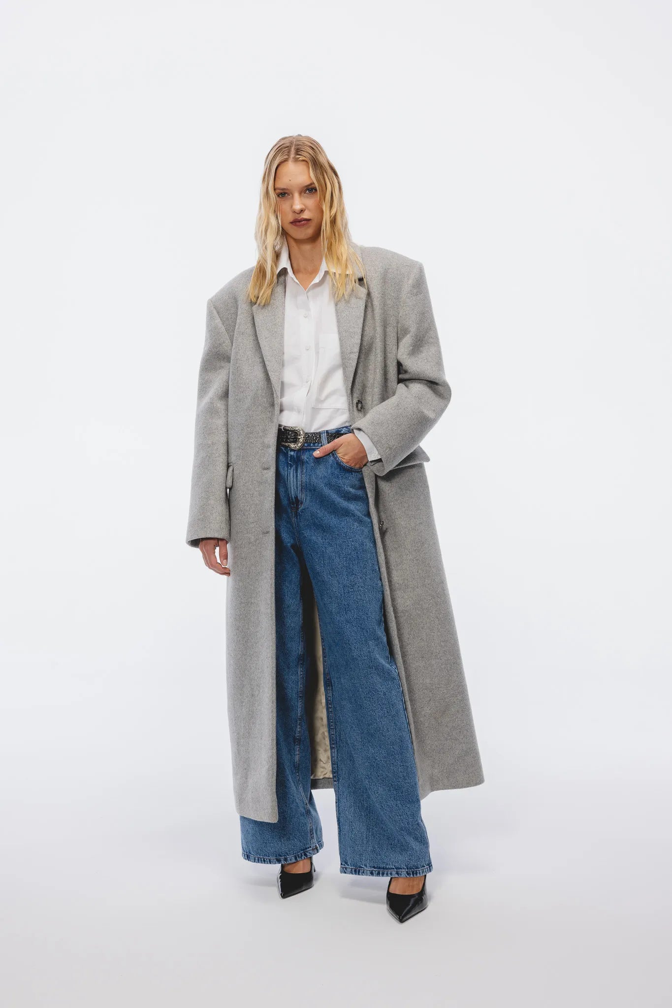 Płaszcz Jadwiga Szary Melanż