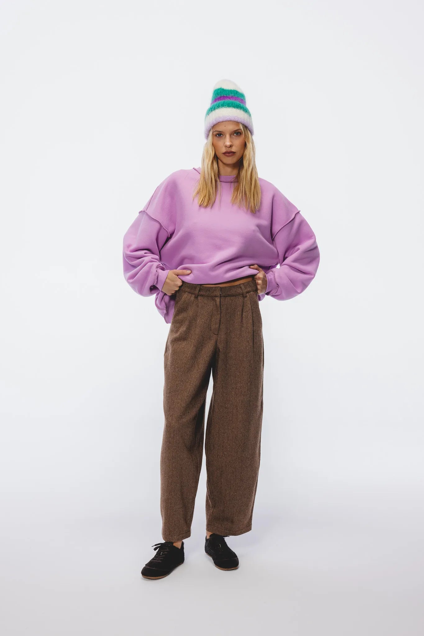 Spodnie Ambrozja Brąz-Multikolor