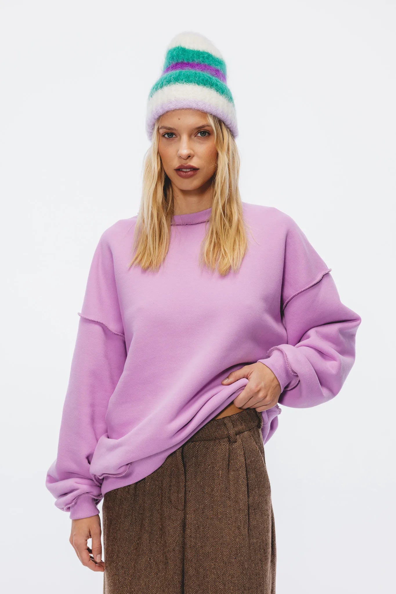 Spodnie Ambrozja Brąz-Multikolor