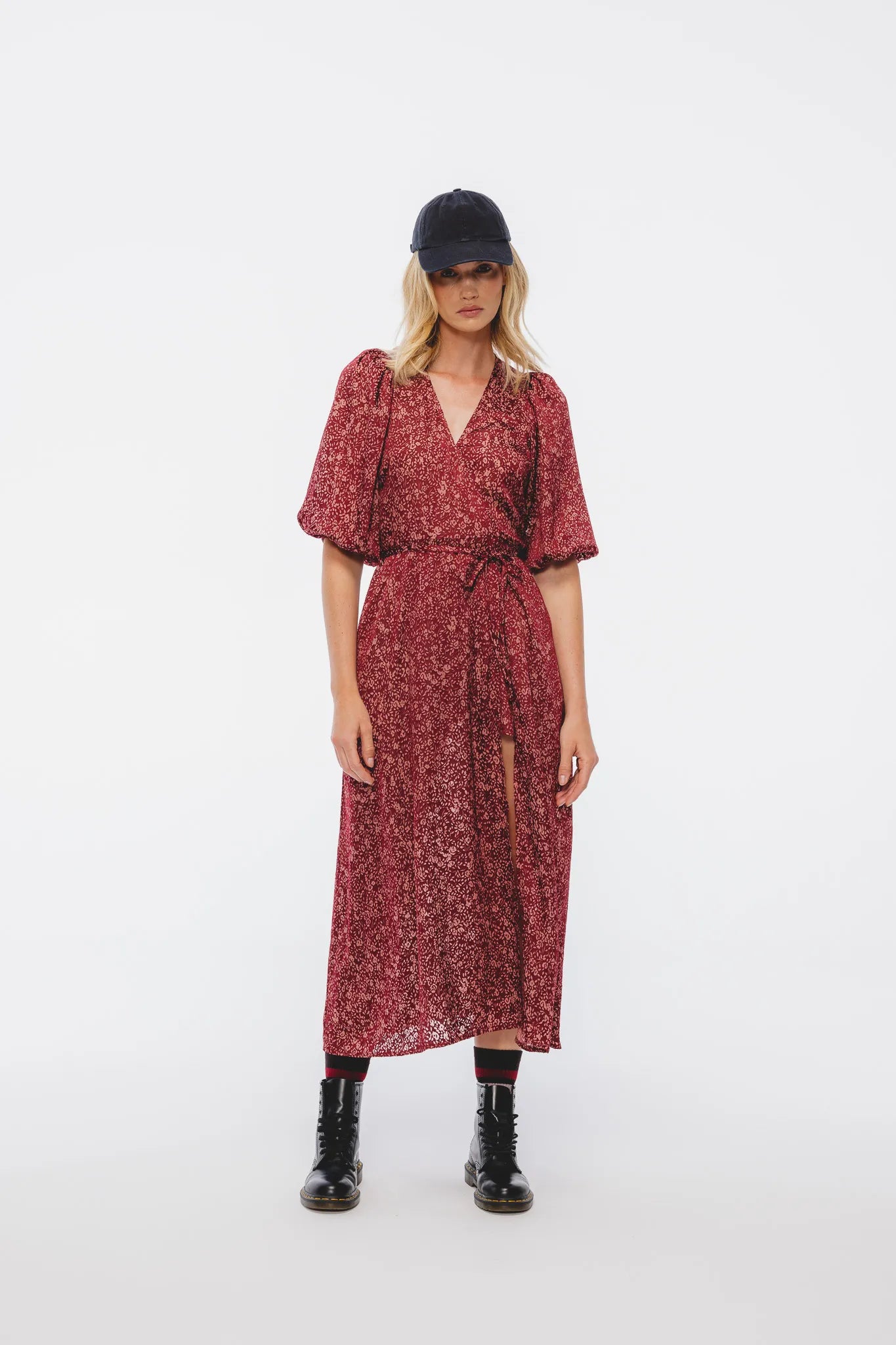 Sukienka Mary Bordowo-Różowy