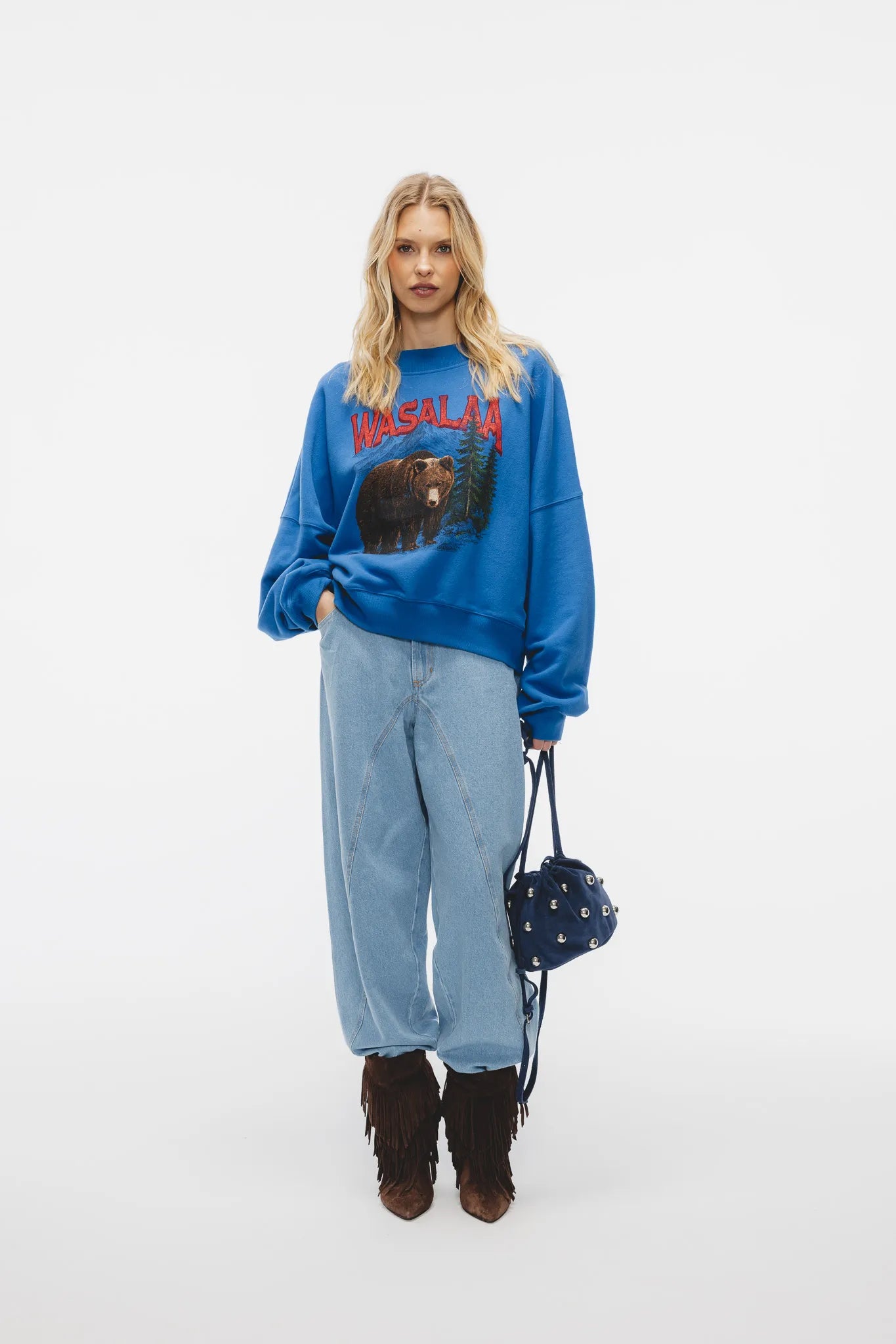 Bluza Gaja Print Jasny Kobalt