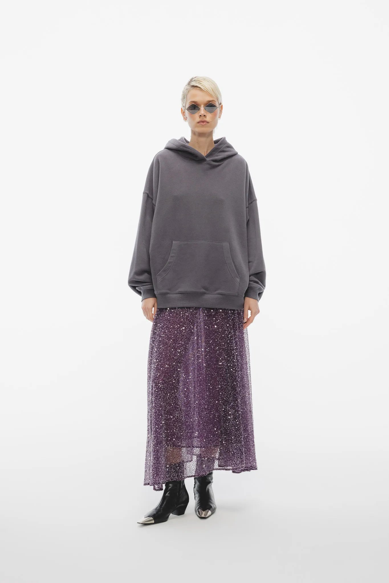 Spódnica cekinowa Grace Śliwkowy