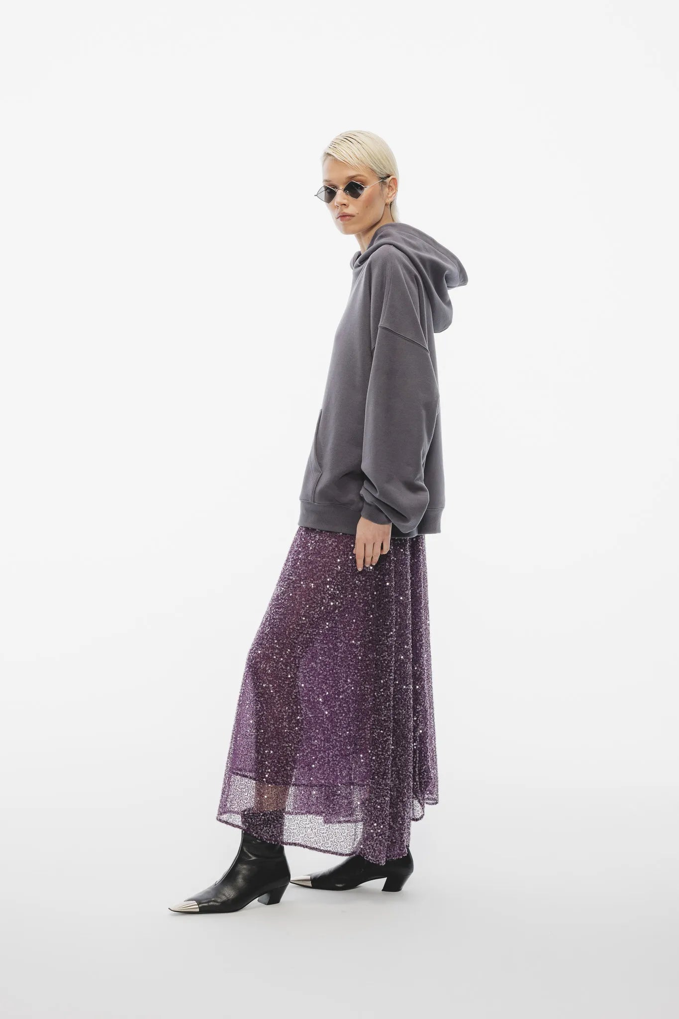 Spódnica cekinowa Grace Śliwkowy