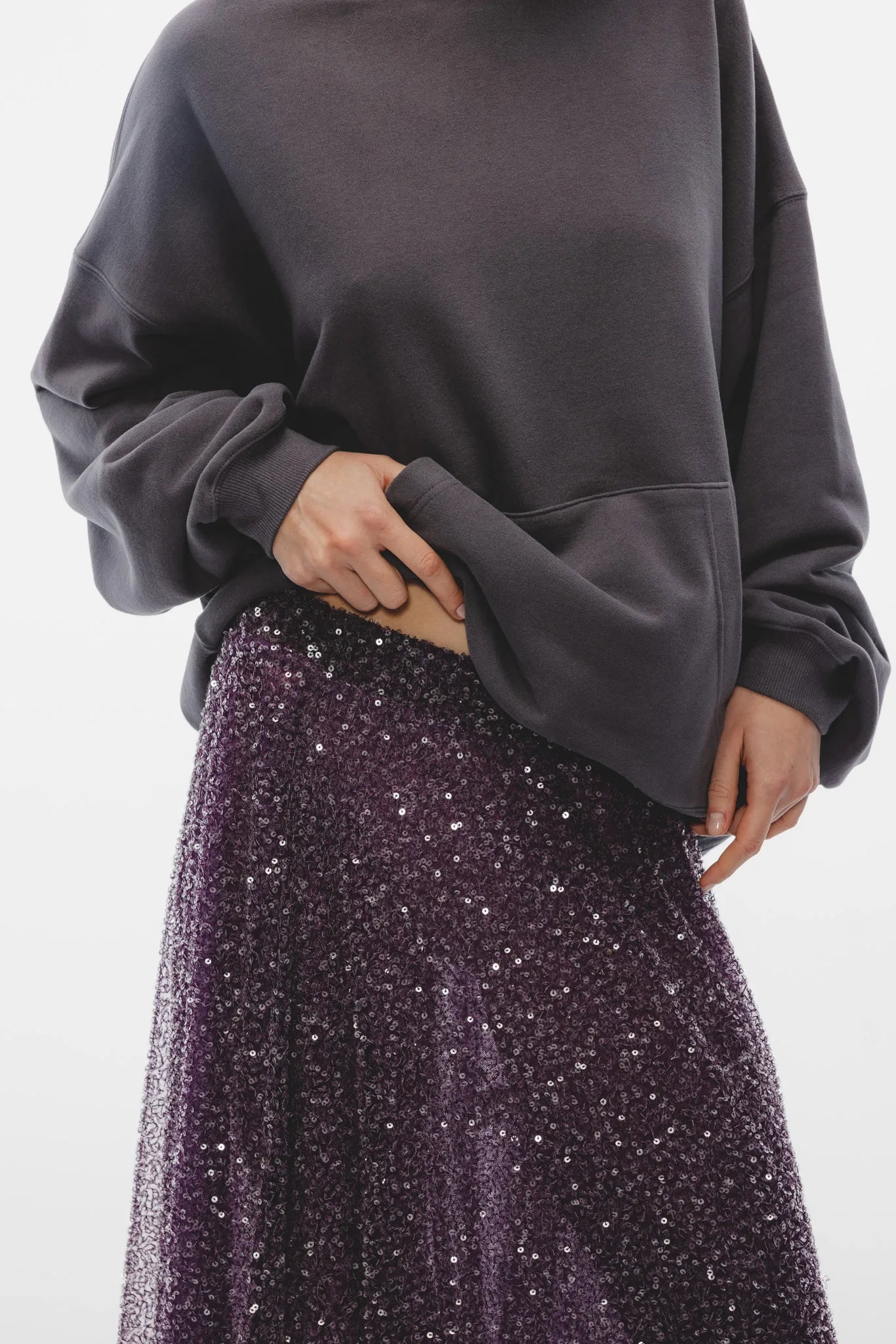 Spódnica cekinowa Grace Śliwkowy