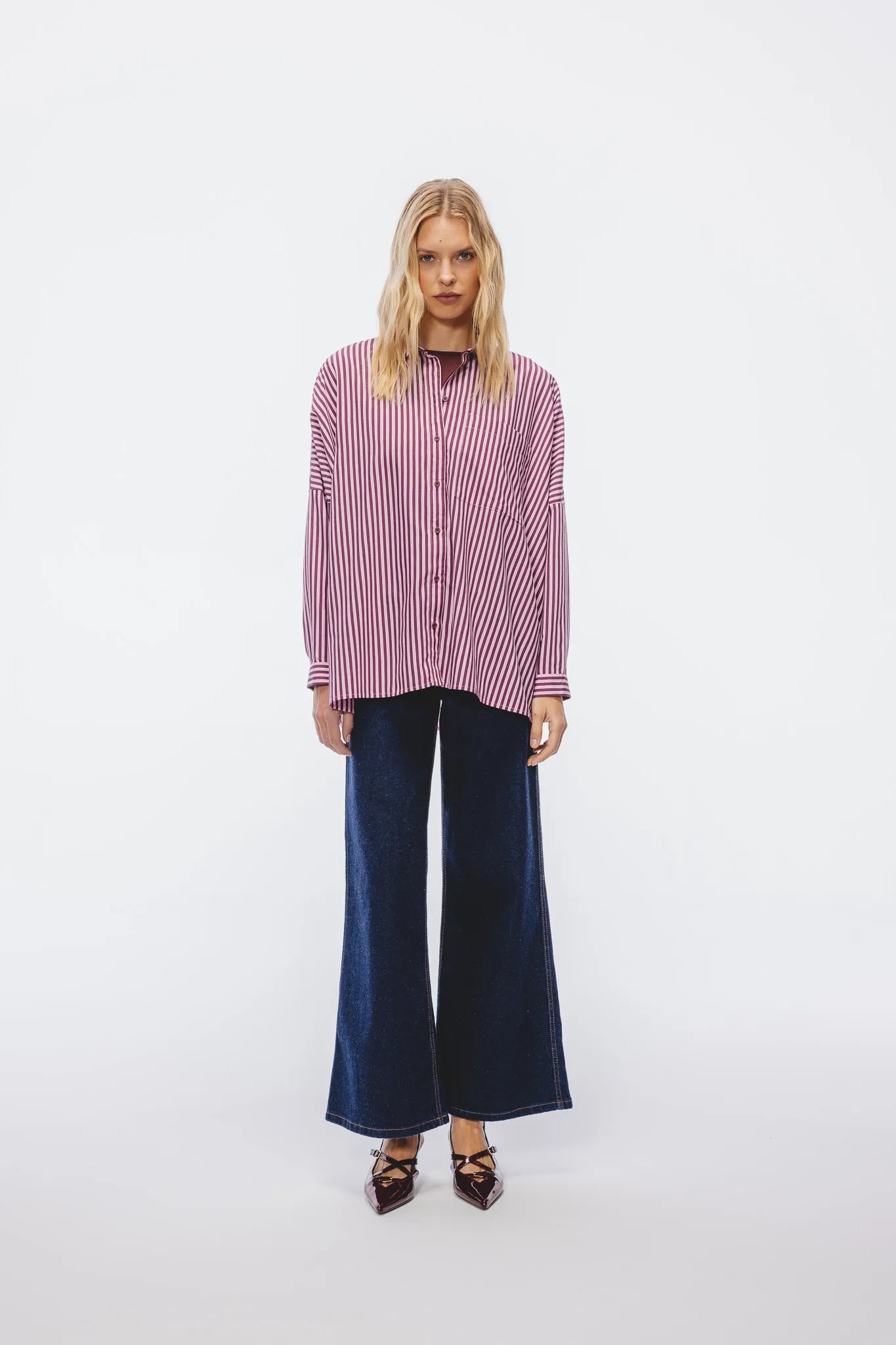 Koszula Mila Różowy-Bordowy