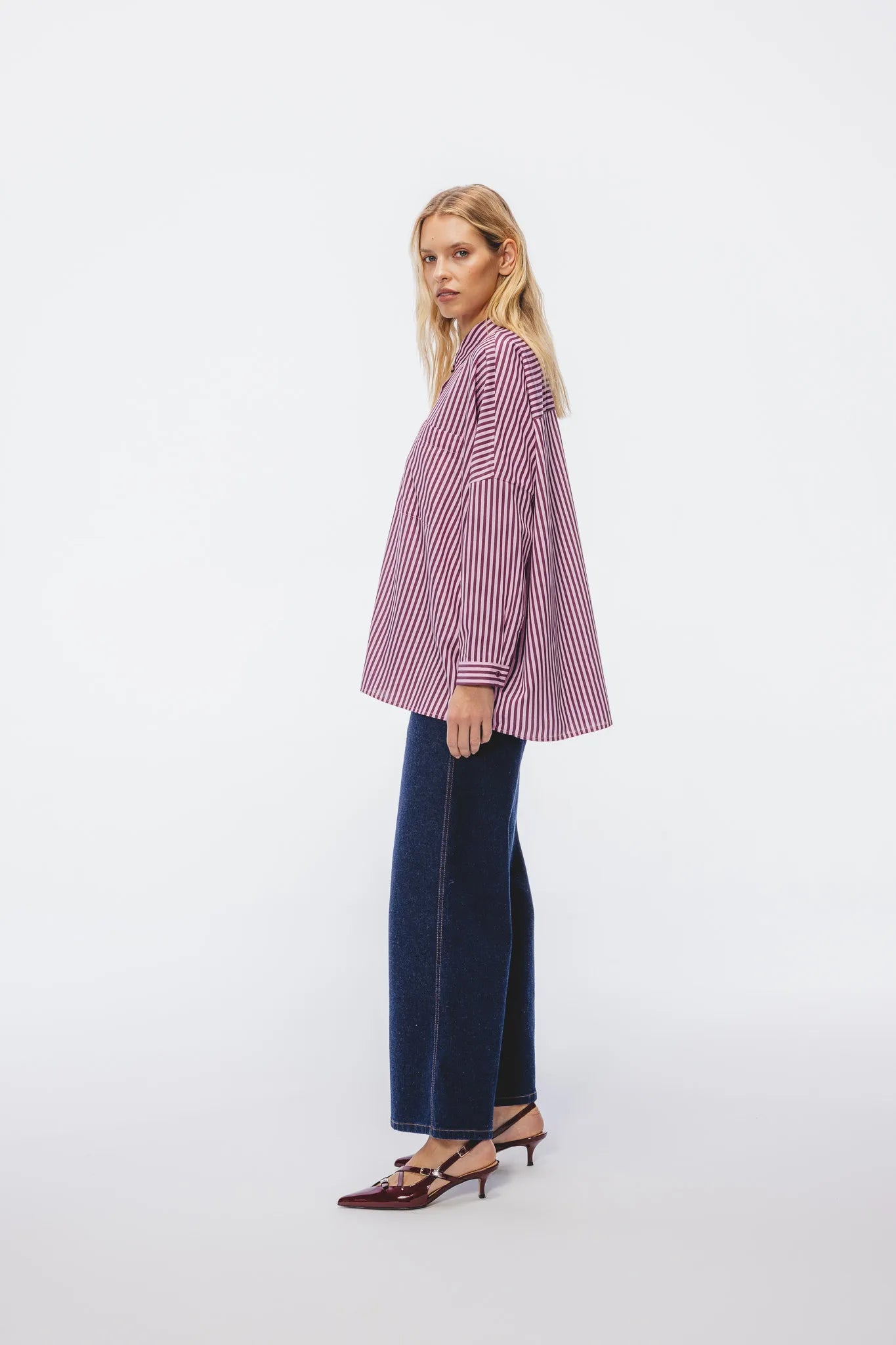 Koszula Mila Różowy-Bordowy