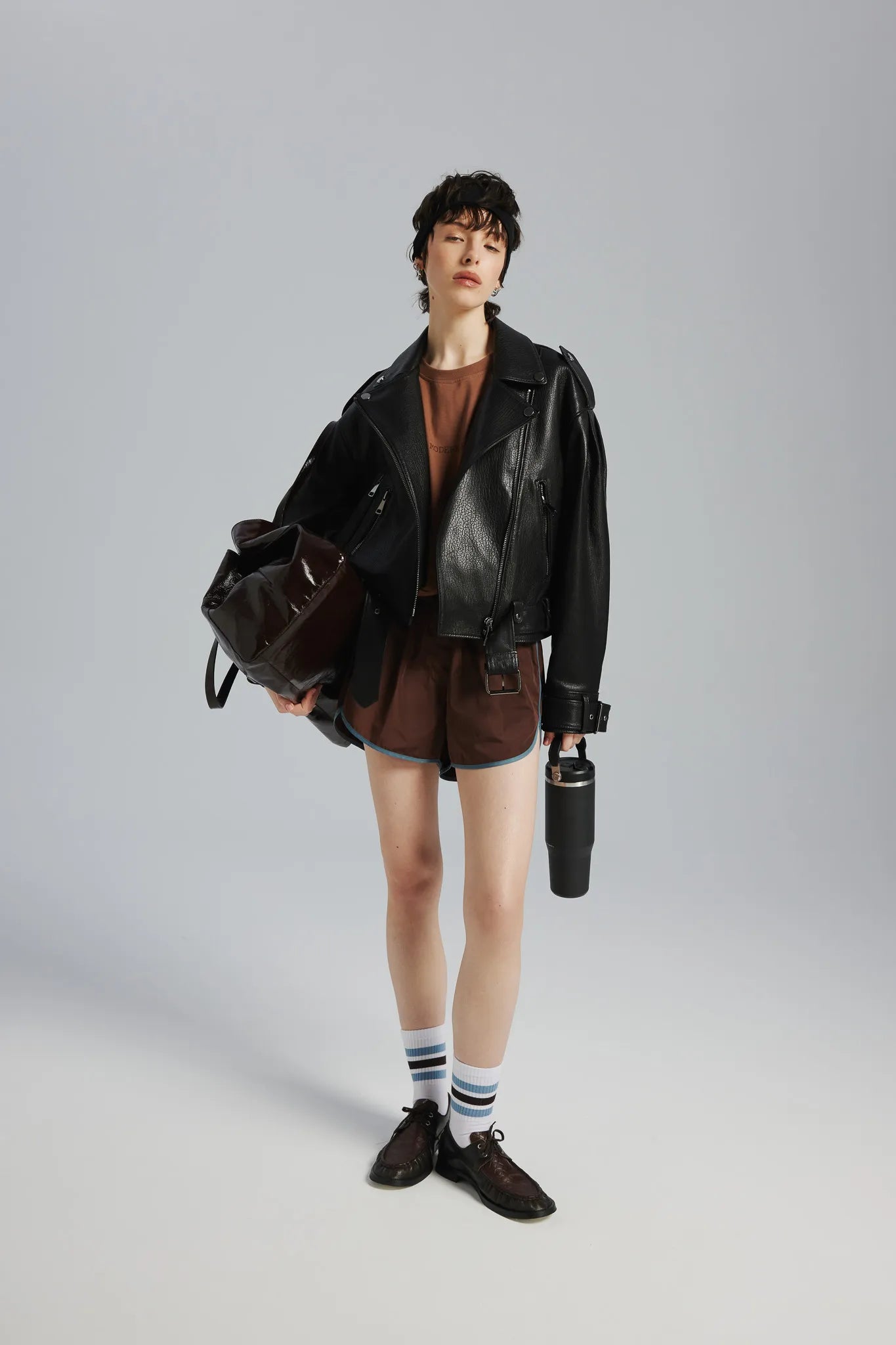 Torebka Leona Naplak Gorzka Czekolada