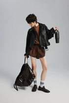 Kurtka skórzana Roxie Czarny