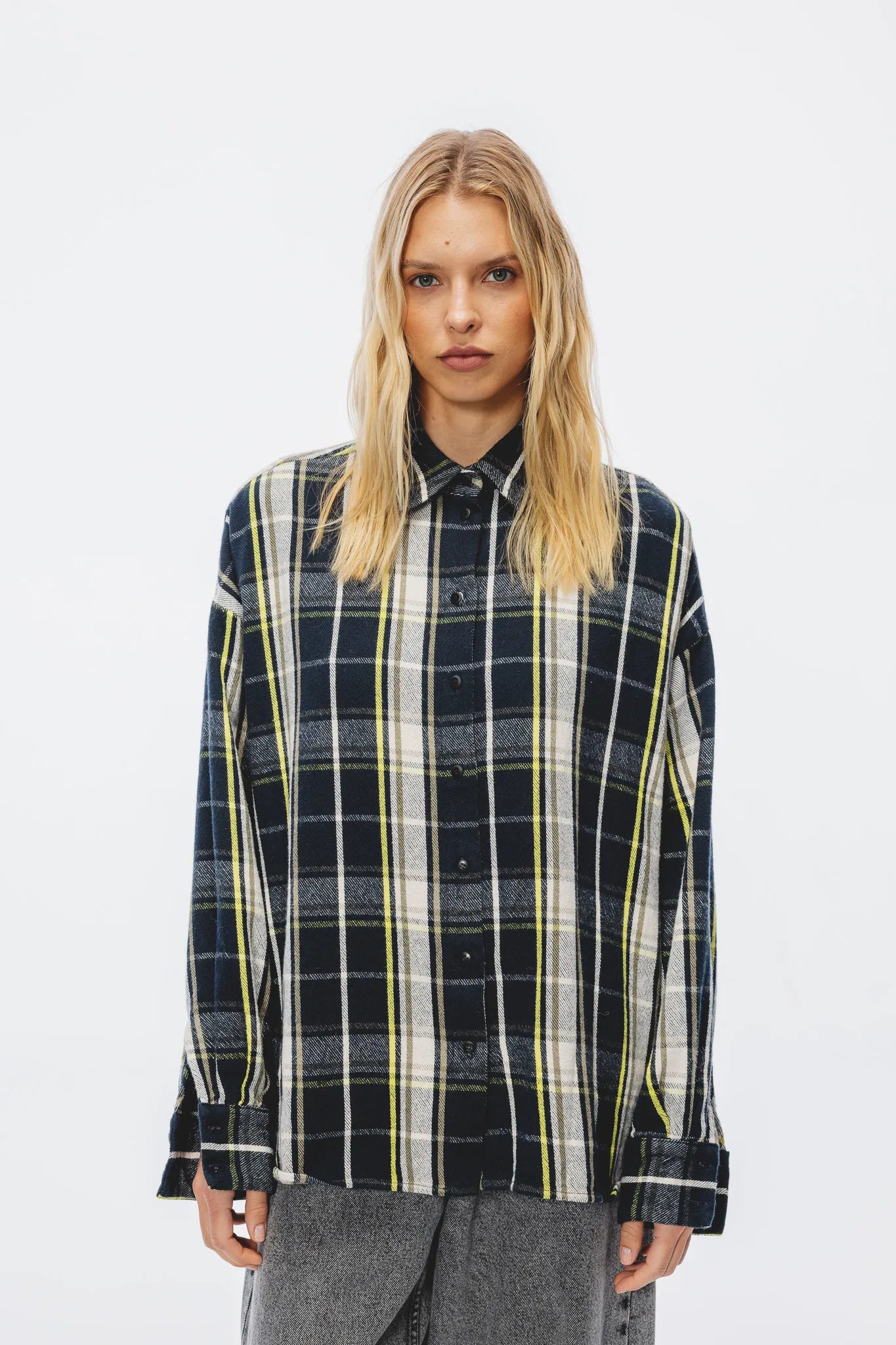 Koszula Dakota Granatowo-Limonkowy