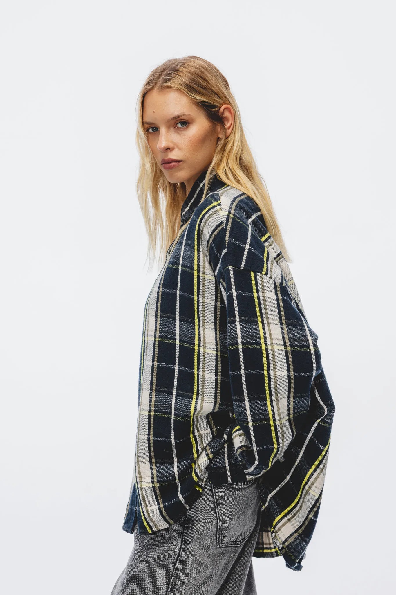 Koszula Dakota Granatowo-Limonkowy