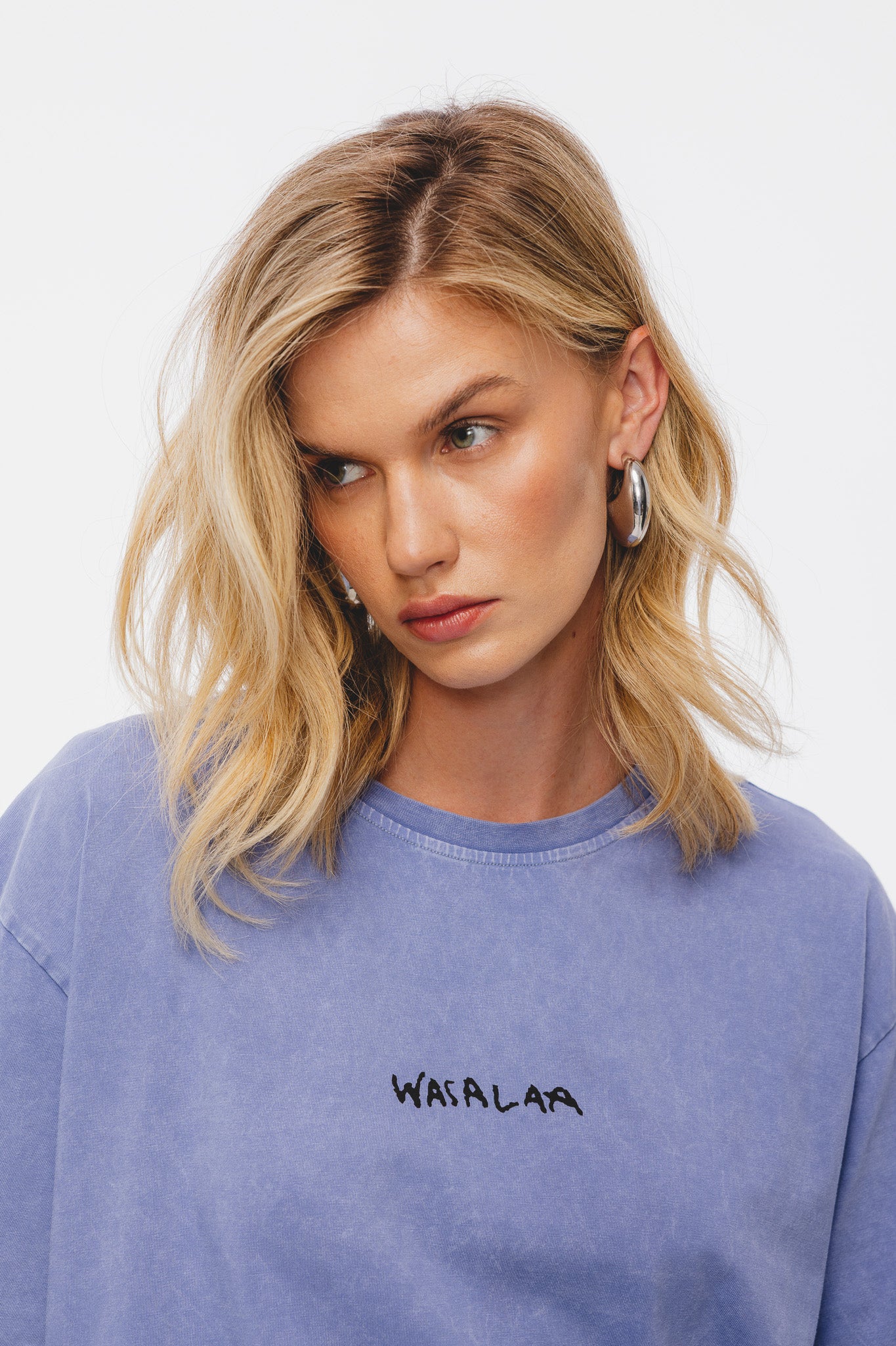 T-shirt Dru Vintage Print Sprany Jagodowy