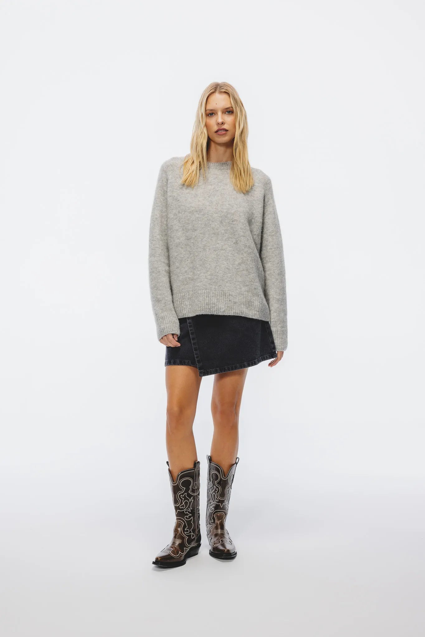 Sweter Mirka Jasny Szary Melanż