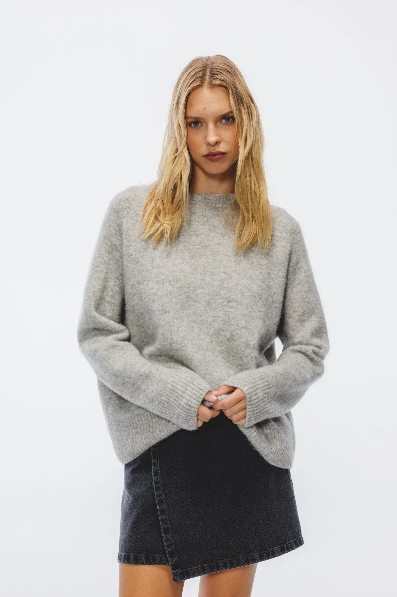 Sweter Mirka Jasny Szary Melanż