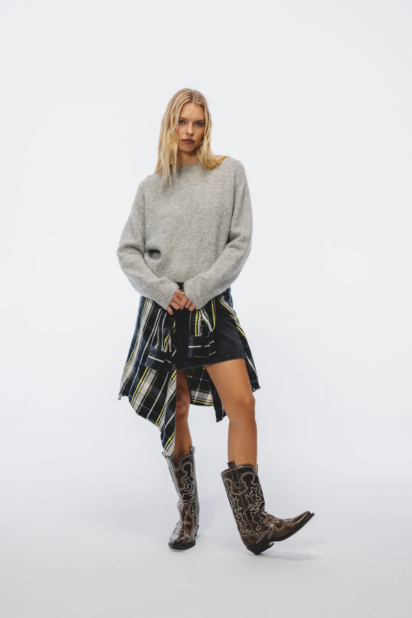 Sweter Mirka Jasny Szary Melanż