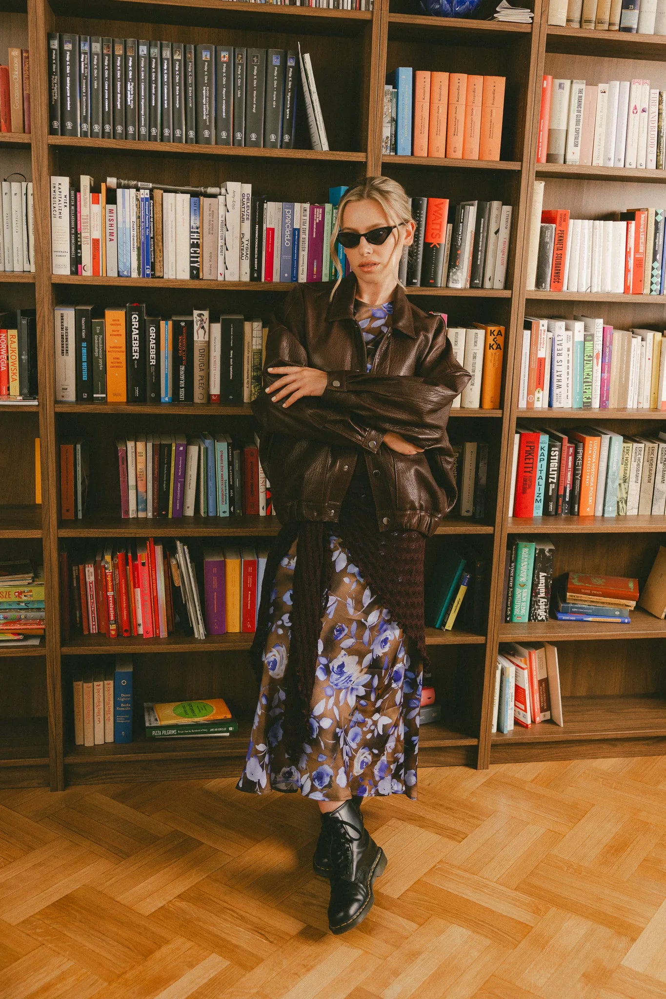 Kurtka skórzana Katarzyna Czekoladowy