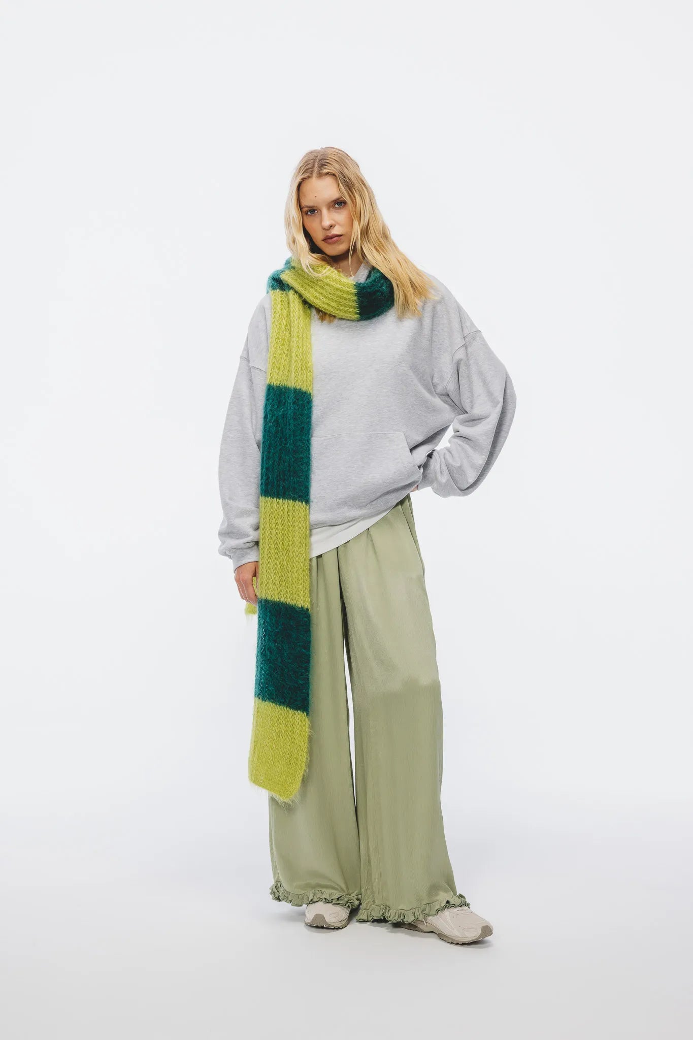 Szalik Penelopa Szmaragdowo-Limonkowy