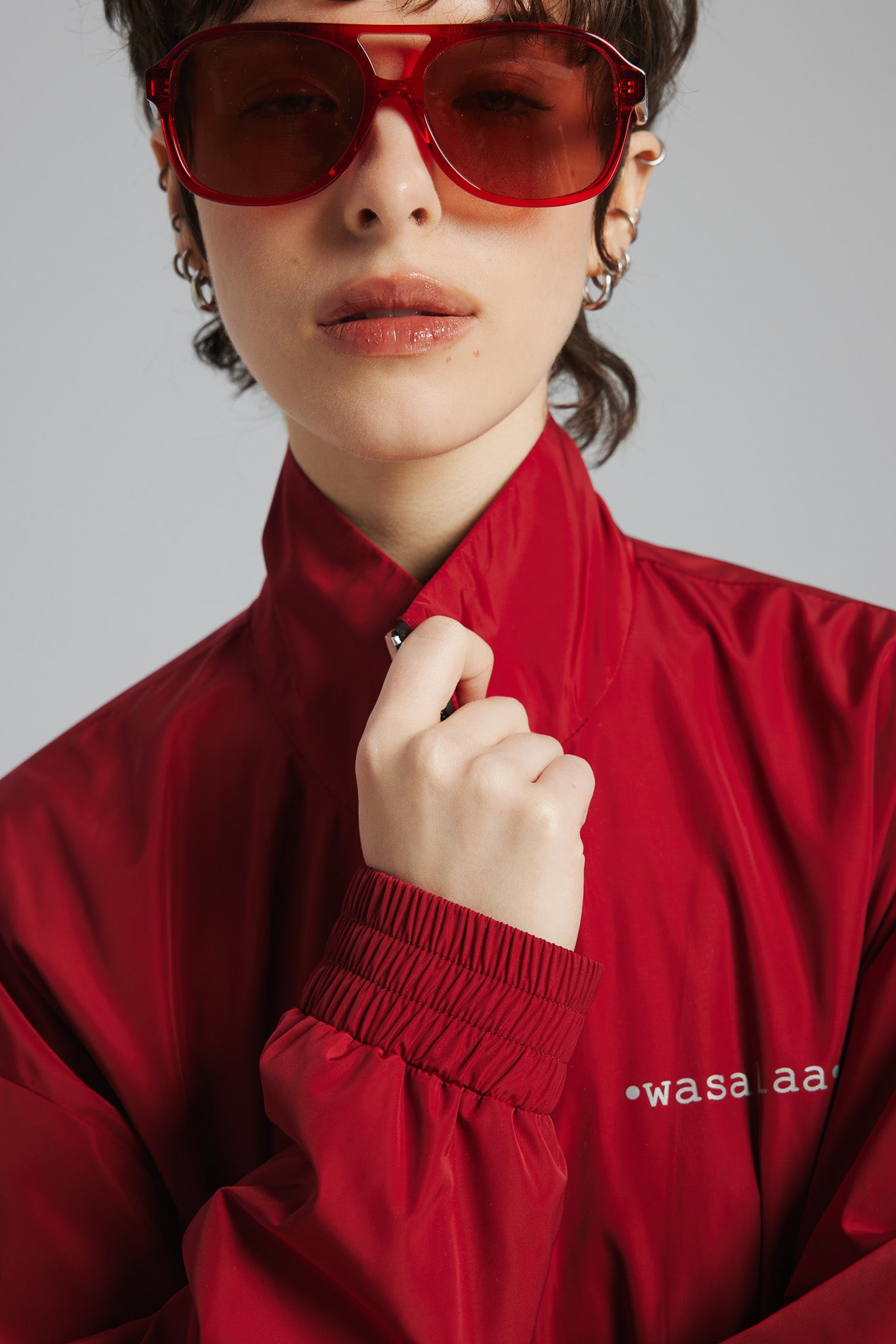 Kurtka Lexi Print Czerwony