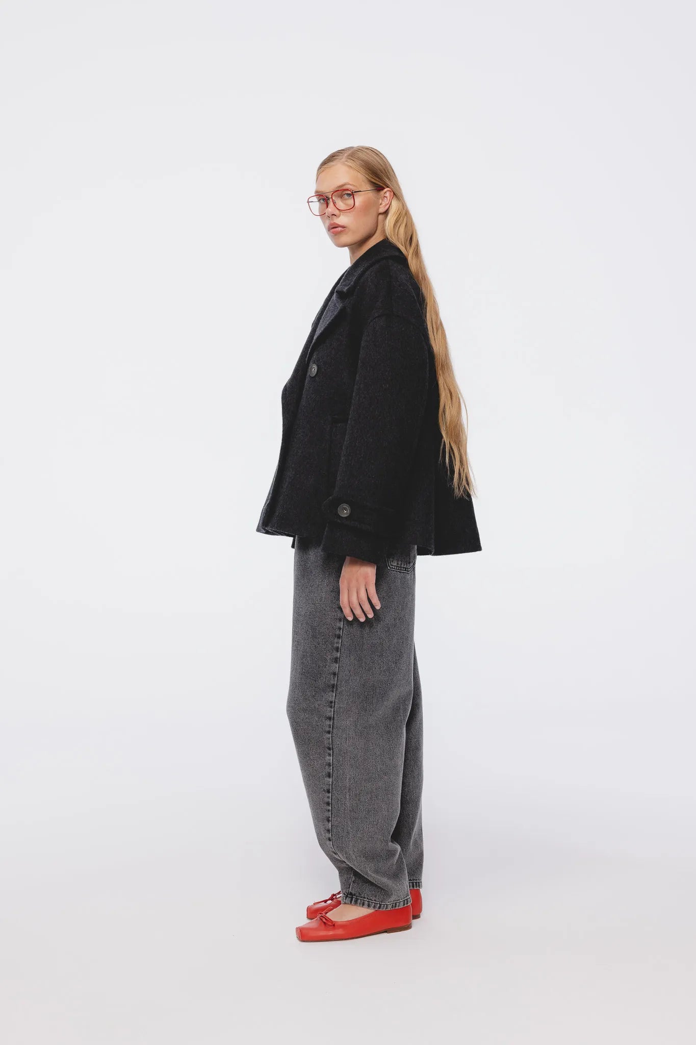 Płaszcz wełniany Gustawa Grafitowy