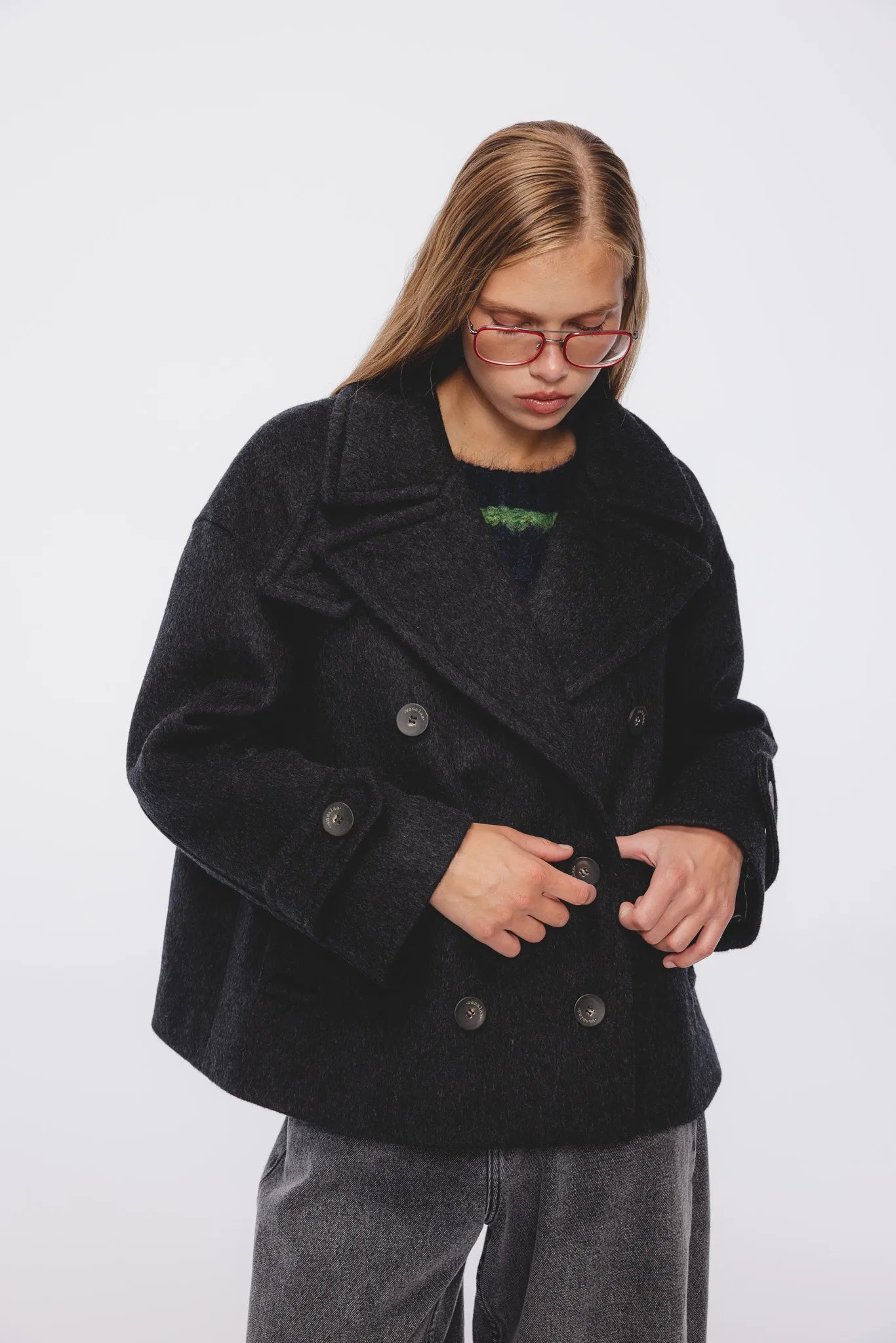 Płaszcz wełniany Gustawa Grafitowy