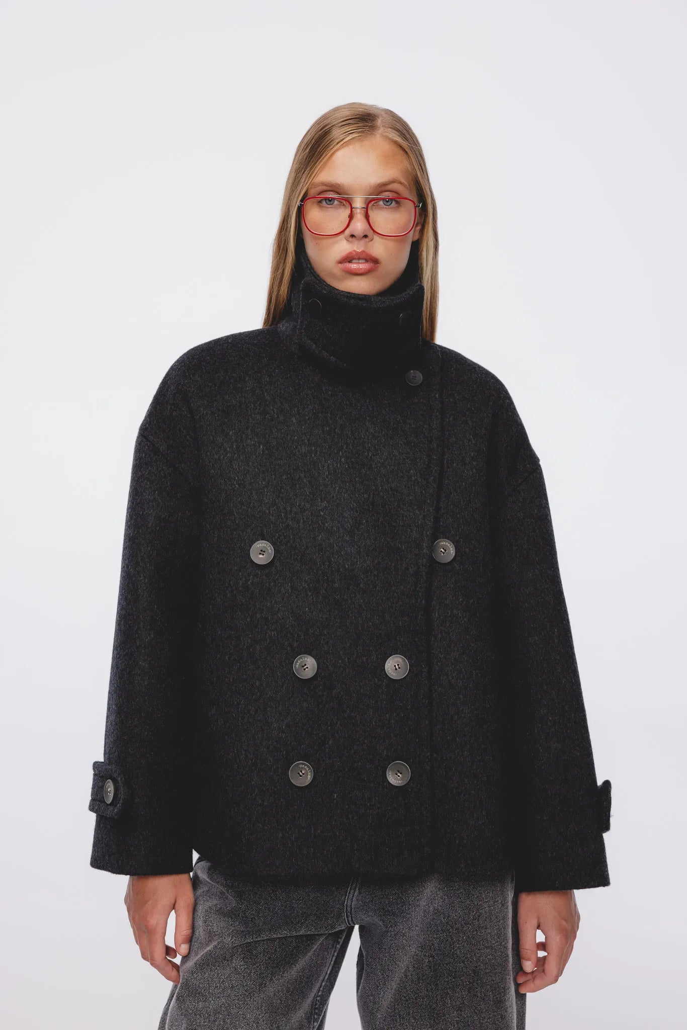 Płaszcz wełniany Gustawa Grafitowy