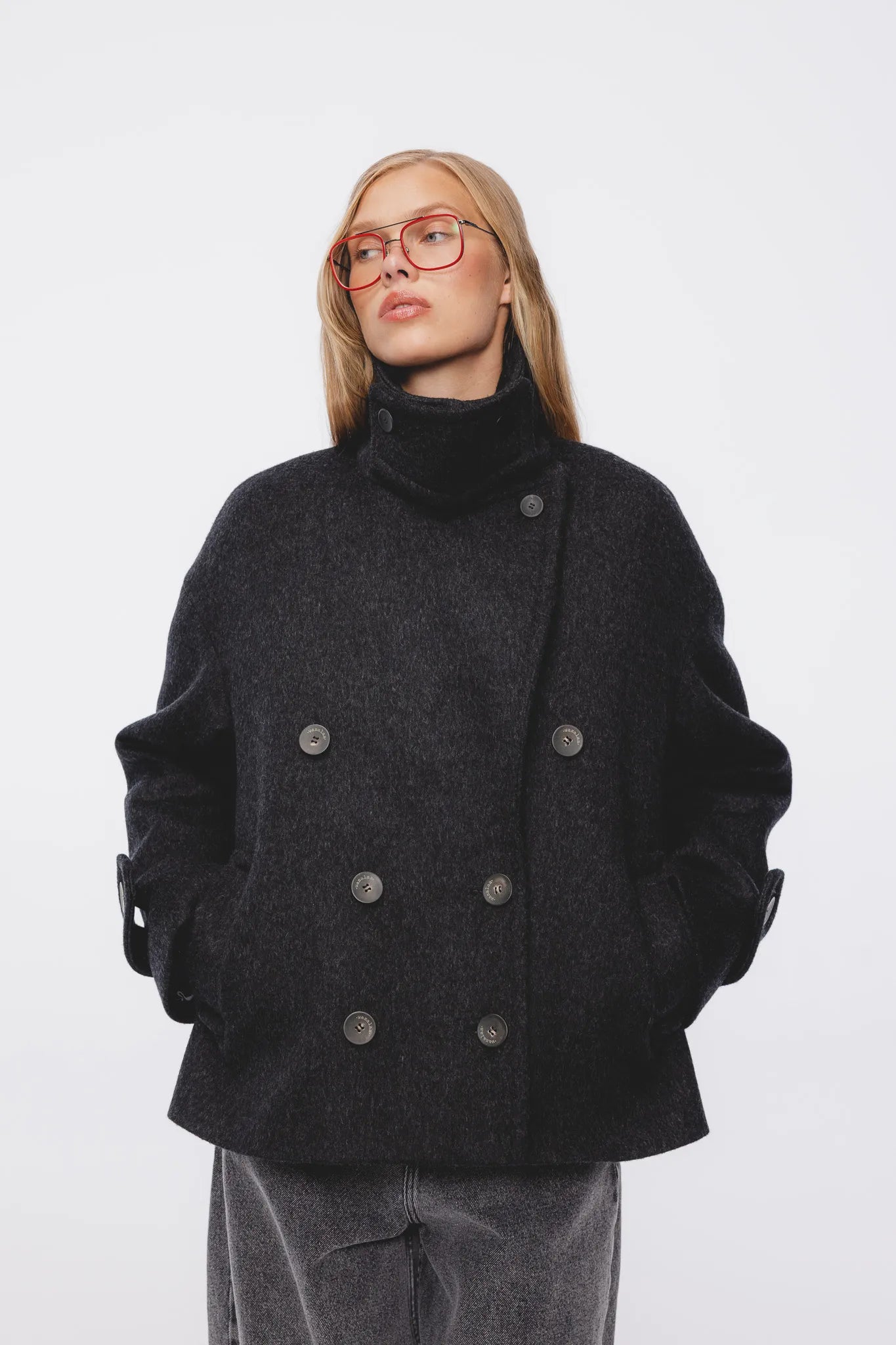 Płaszcz wełniany Gustawa Grafitowy