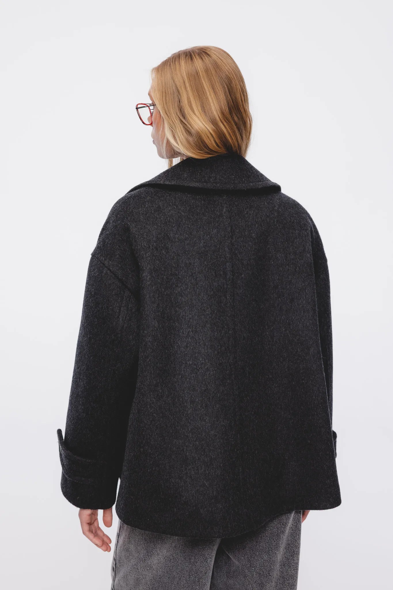 Płaszcz wełniany Gustawa Grafitowy