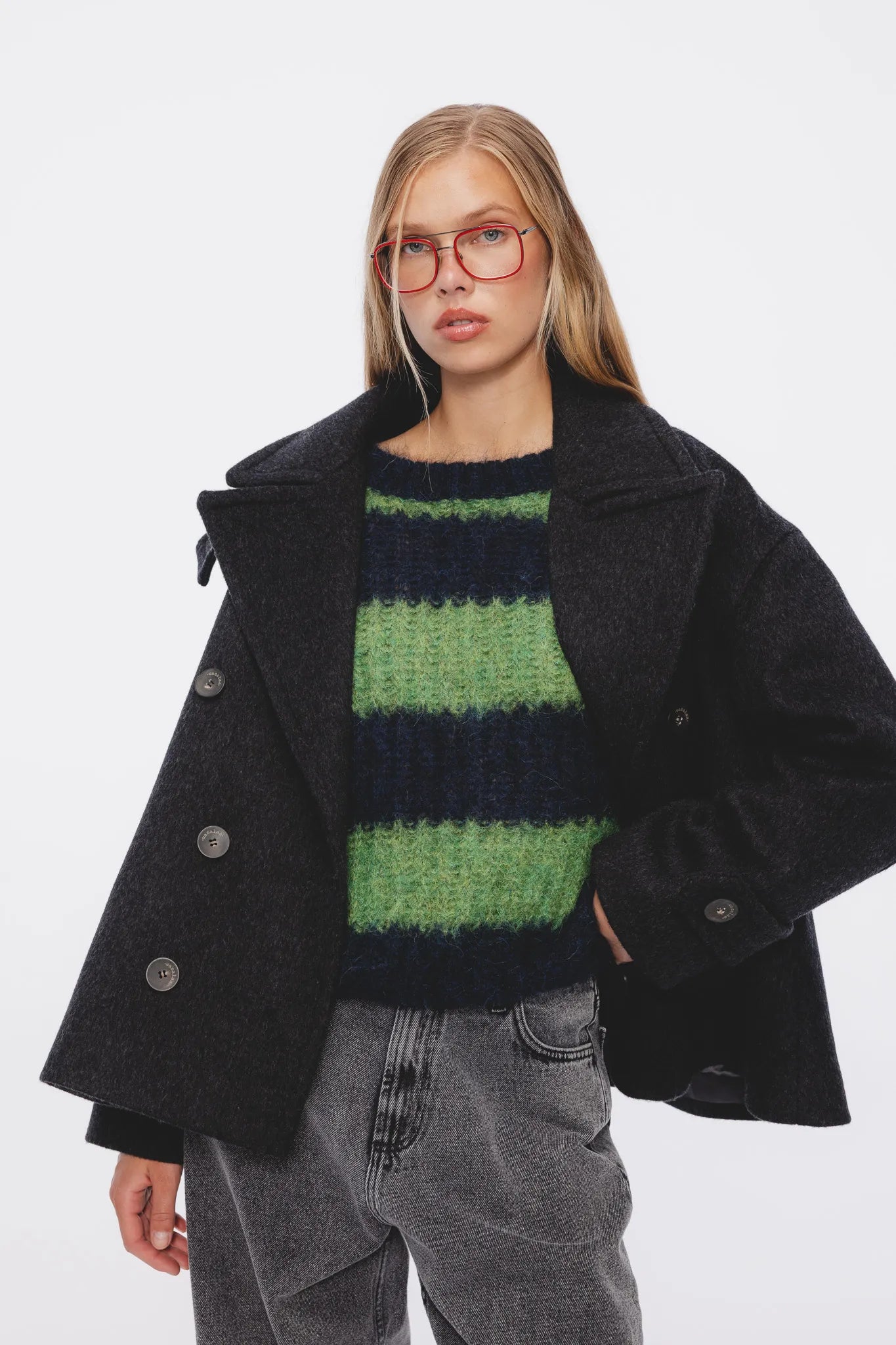 Płaszcz wełniany Gustawa Grafitowy