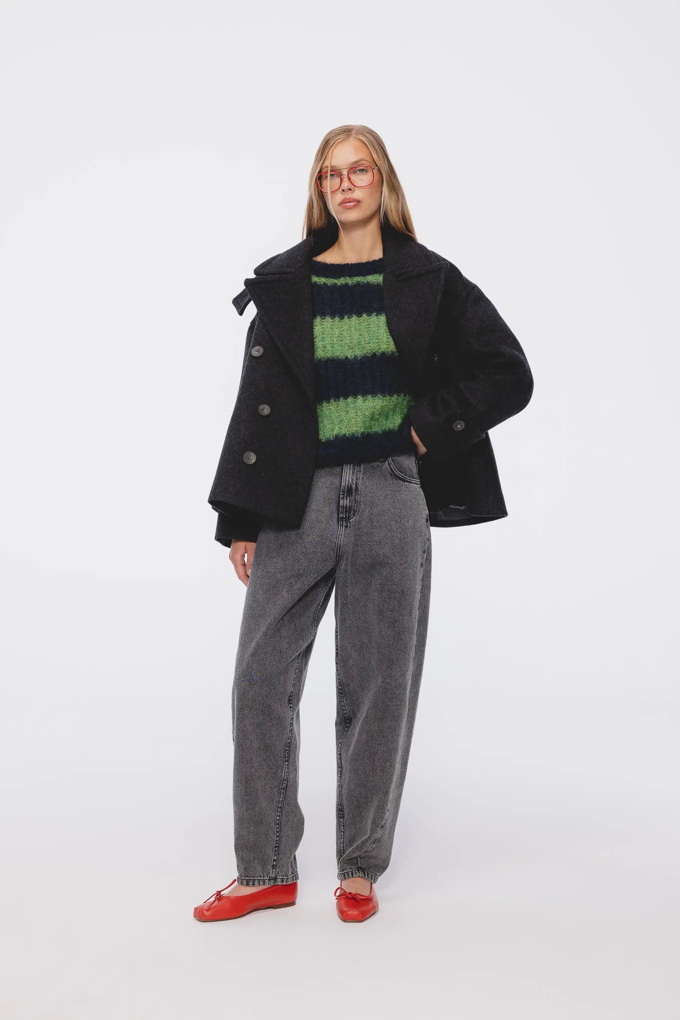 Sweter Narcyza Granatowy-Zielony