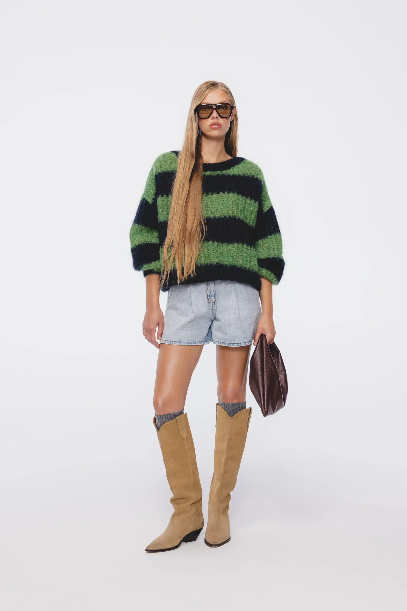 Sweter Narcyza Granatowy-Zielony