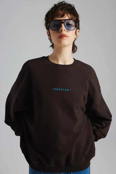 Bluza unisex Manuela Print Gorzka Czekolada