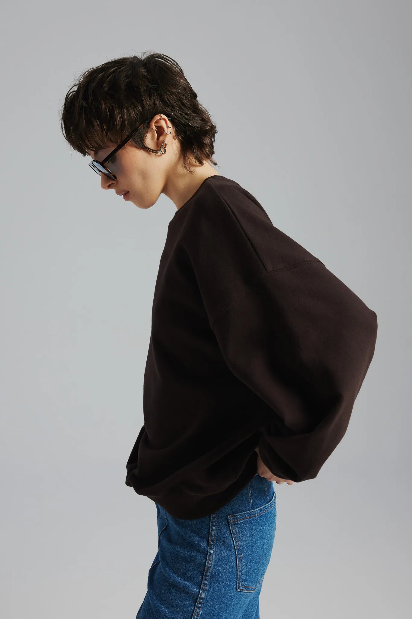 Bluza unisex Manuela Print Gorzka Czekolada