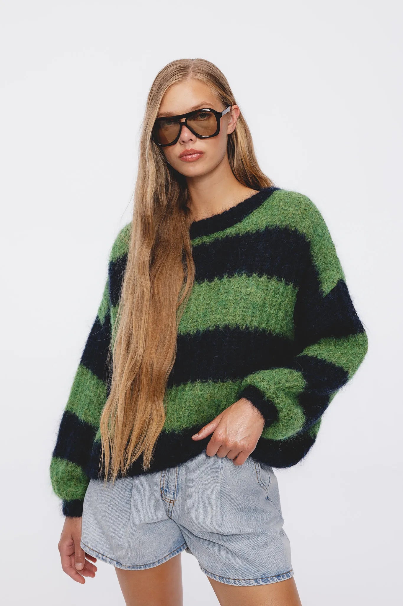 Sweter Narcyza Granatowy-Zielony