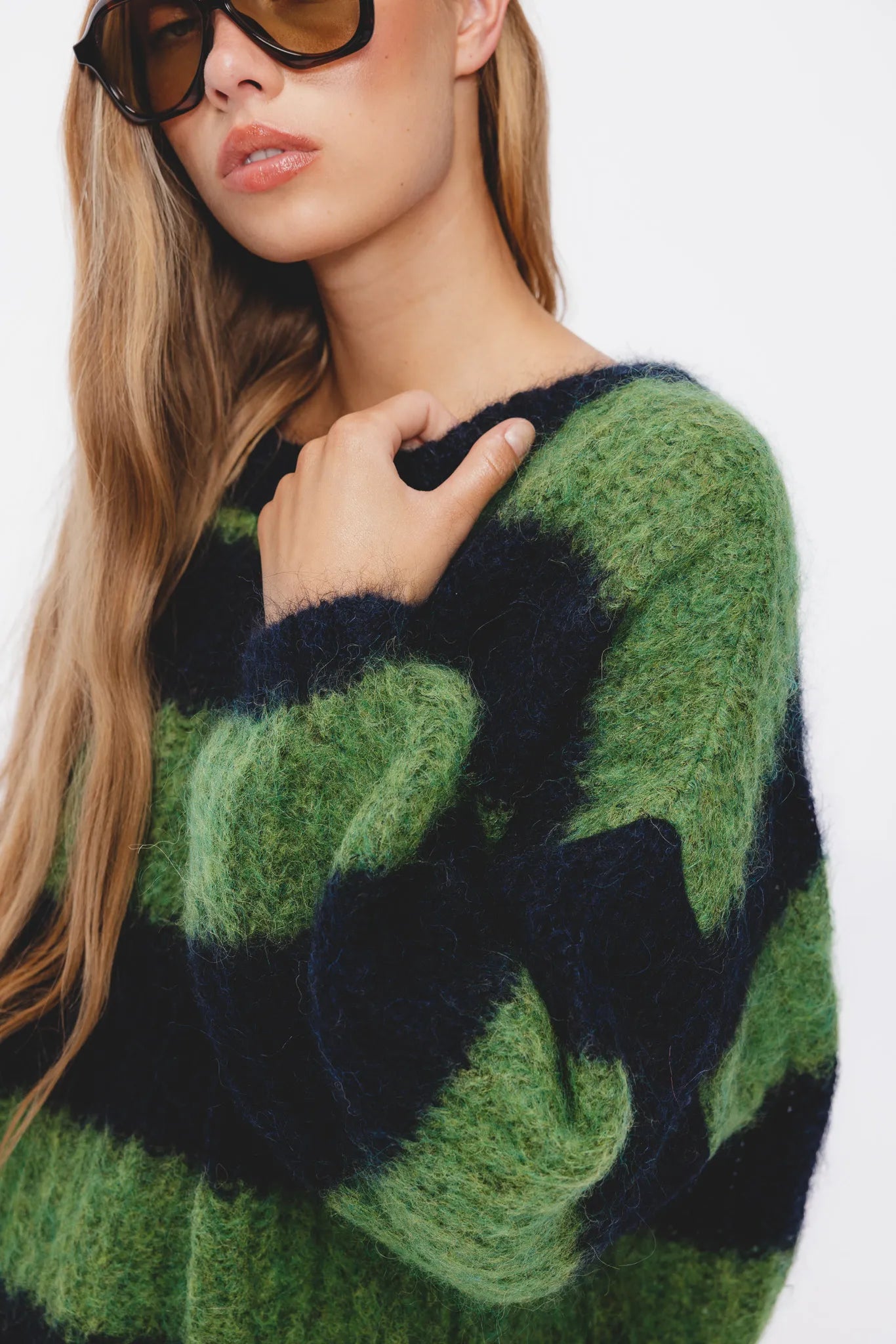 Sweter Narcyza Granatowy-Zielony